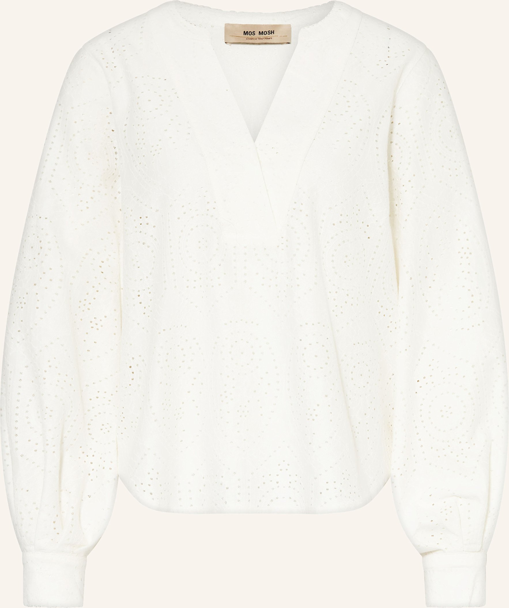 Mos Mosh Blusenshirt Mmyen Sina Aus Lochspitze weiss