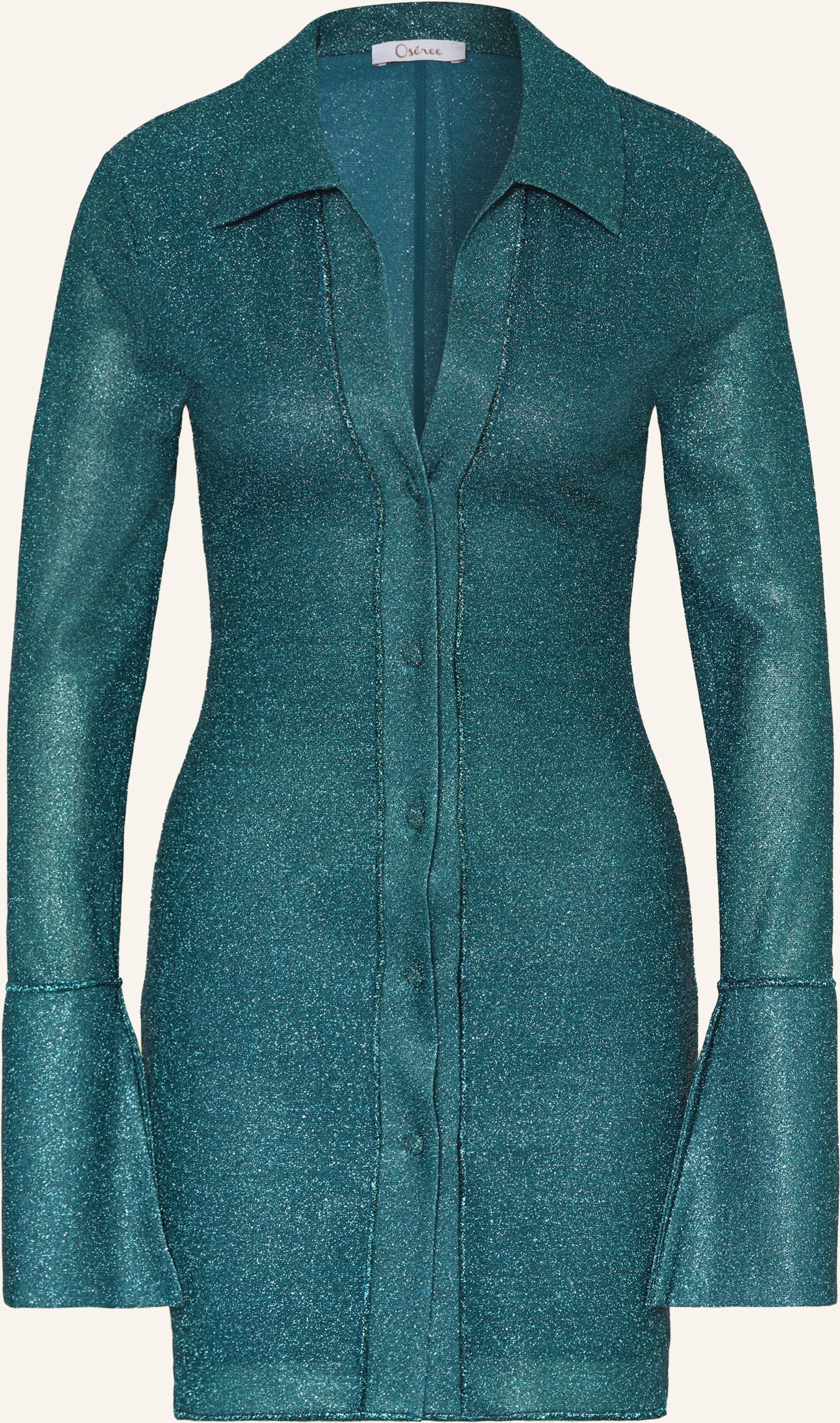 Oséree Hemdblusenkleid Lumière Mit Glitzergarn blau