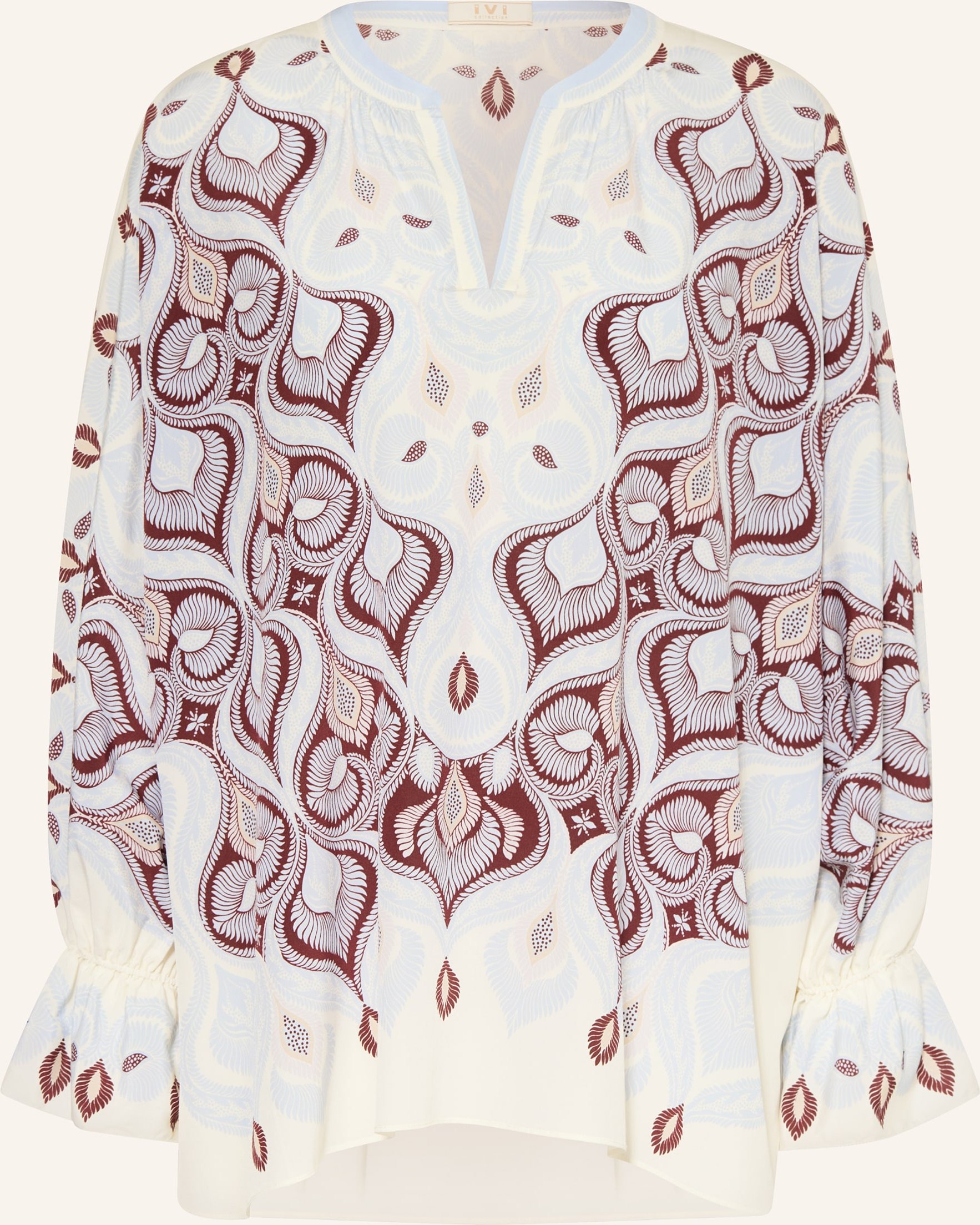 Ivi Collection Blusenshirt Aus Seide blau