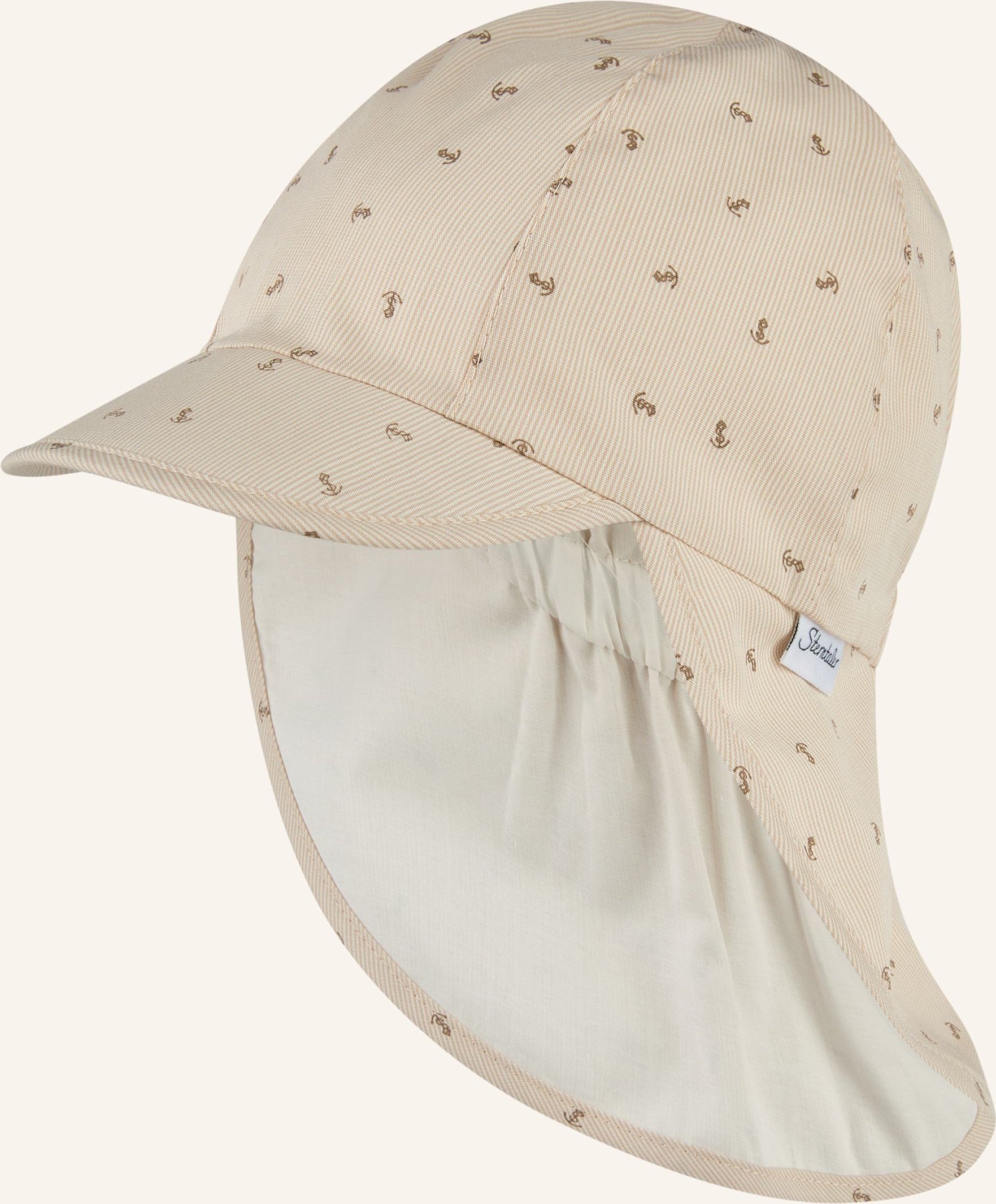 Sterntaler Schirmmütze Mit Nackenschutz Anker beige