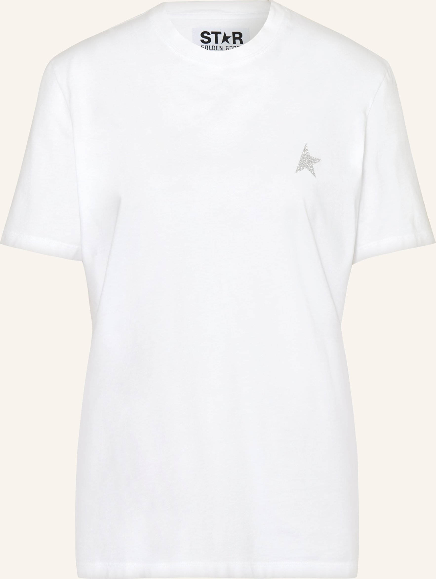 Golden Goose T-Shirt Star Mit Glitzergarn weiss