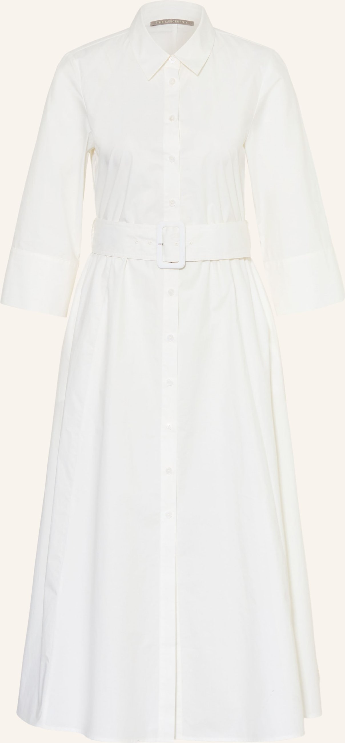 (The Mercer) N.Y. Hemdblusenkleid Mit 3/4-Arm weiss