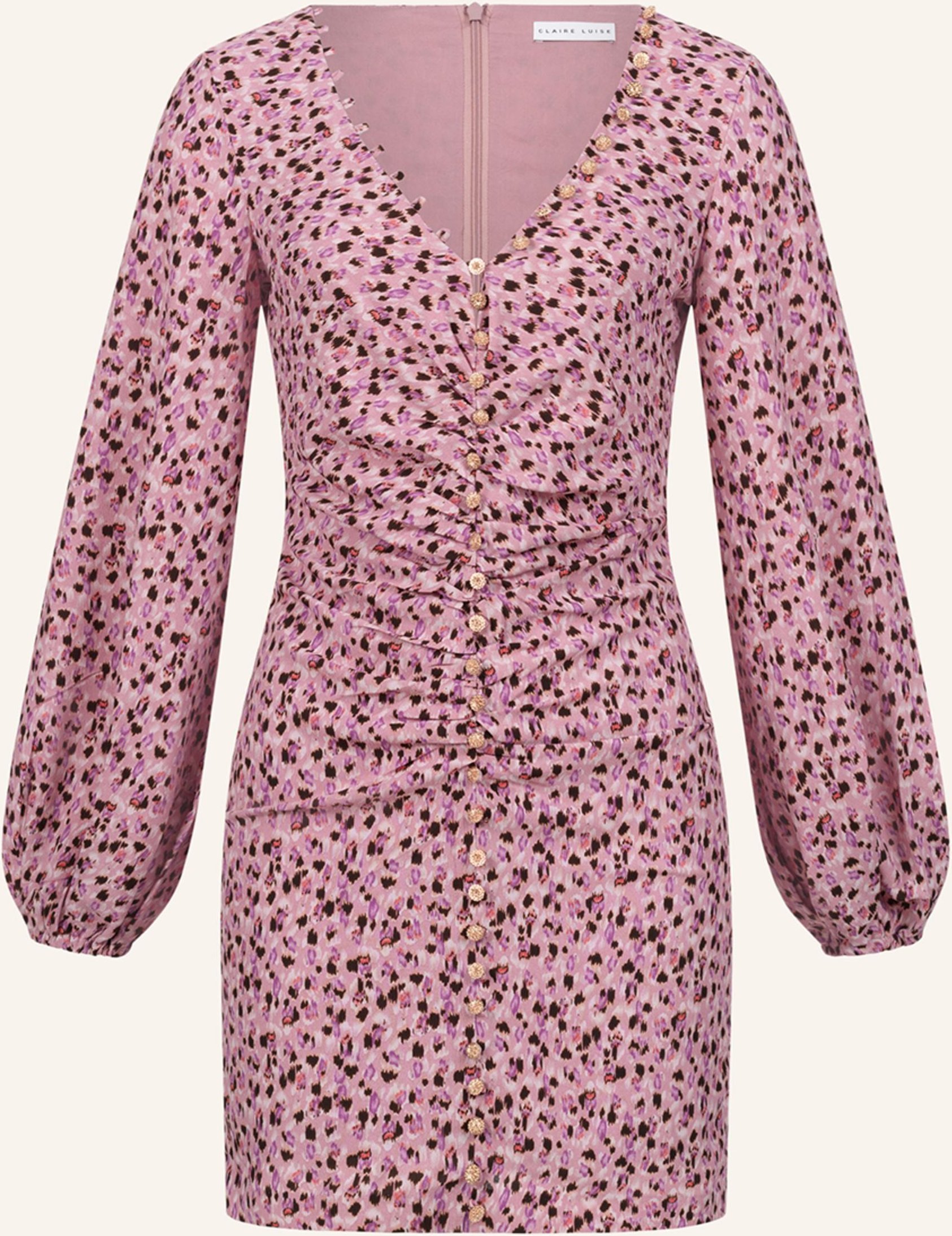 Claire Luise Gerafftes Minikleid rosa