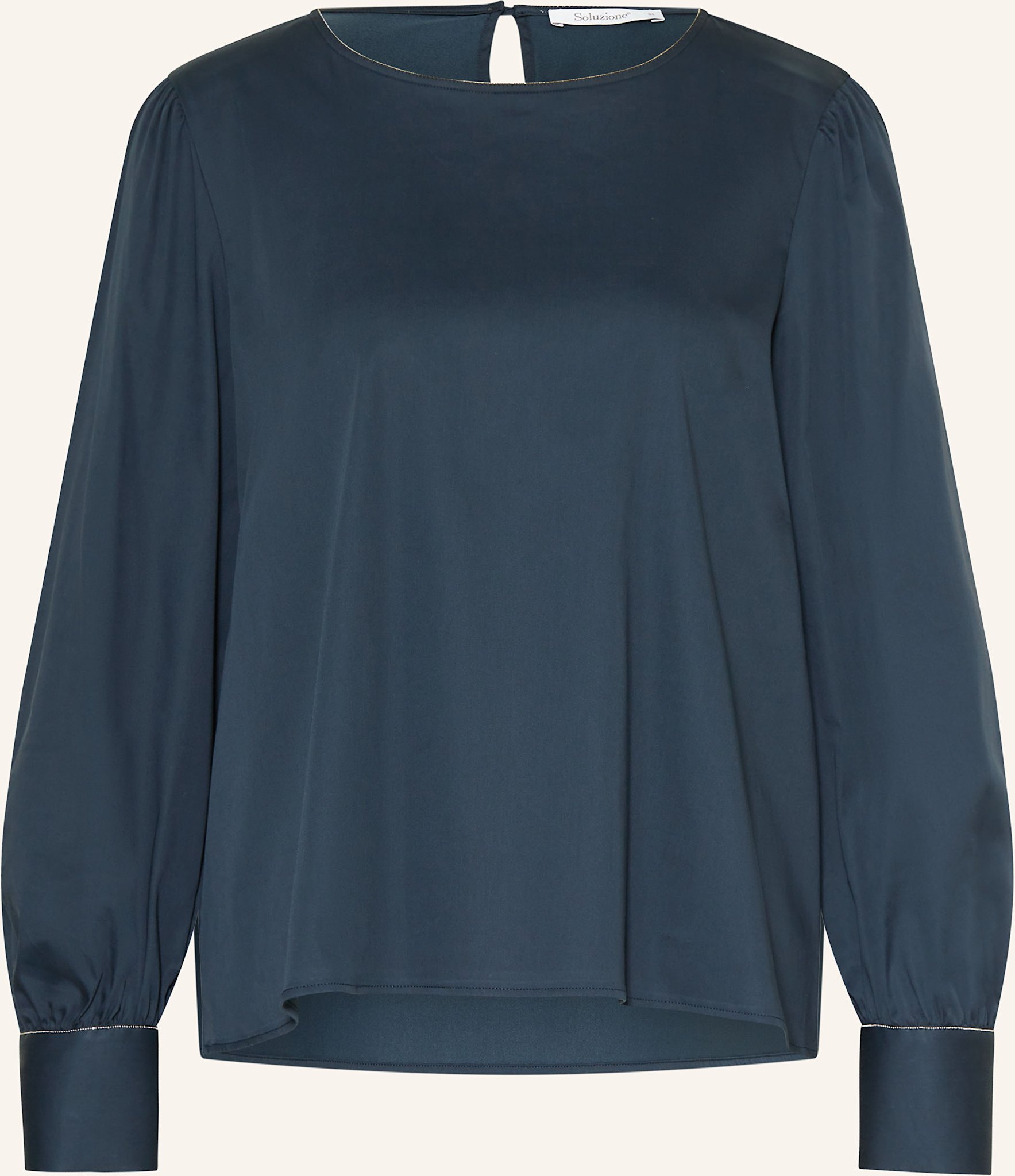 Thumbnail - Soluzione Blusenshirt Mit Schmuckperlen blau