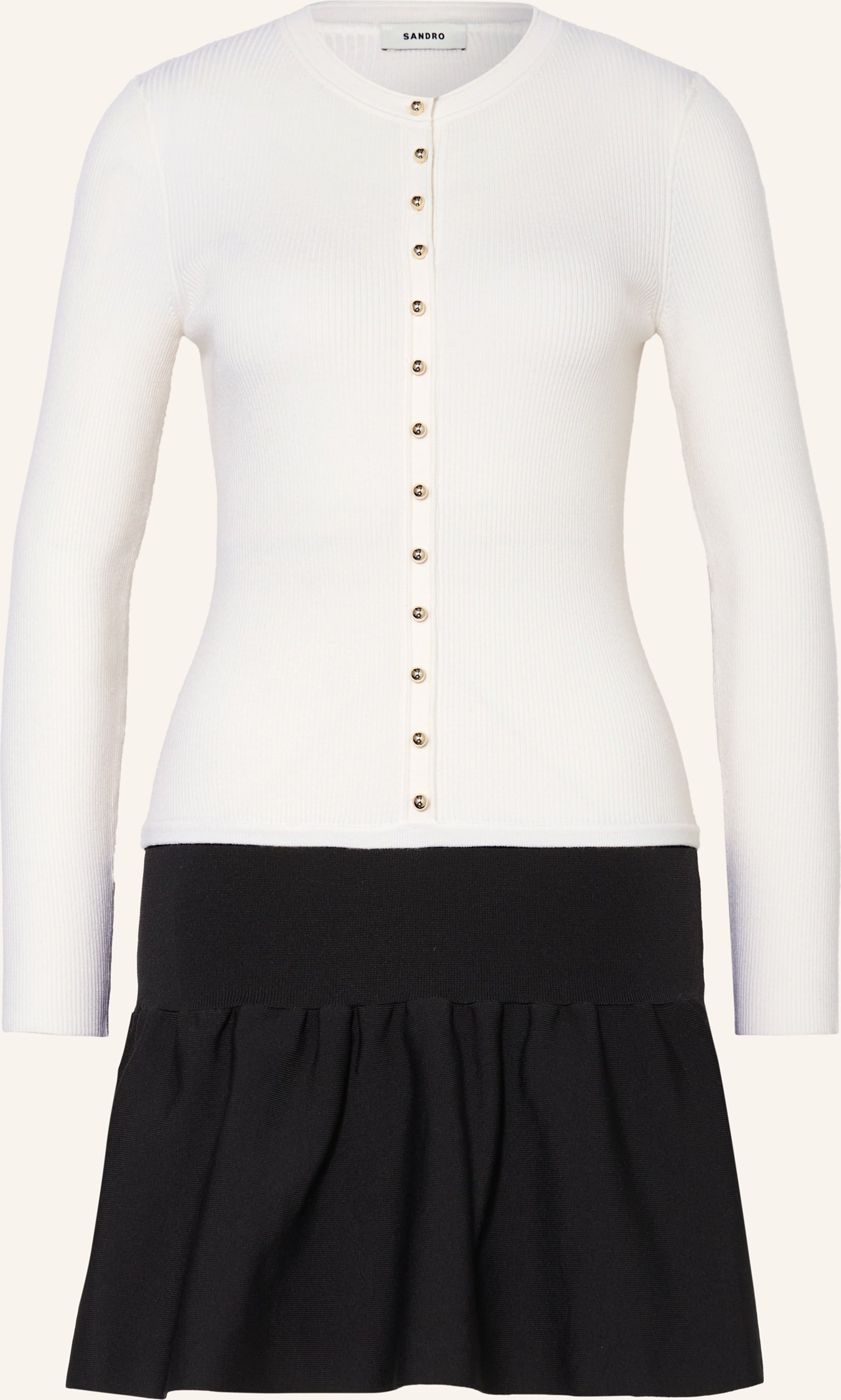 Sandro Kleid Im Materialmix schwarz