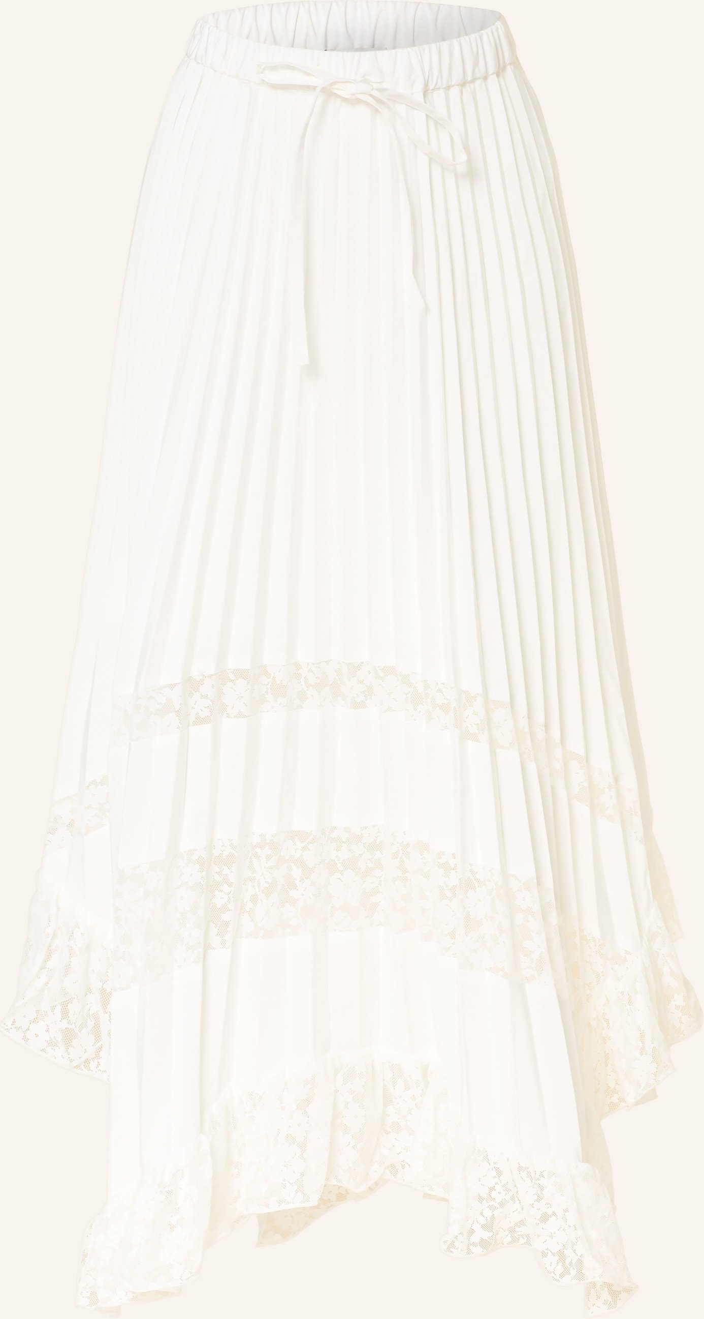 Claudie Pierlot Plisseerock Mit Spitze Und Rüschen weiss