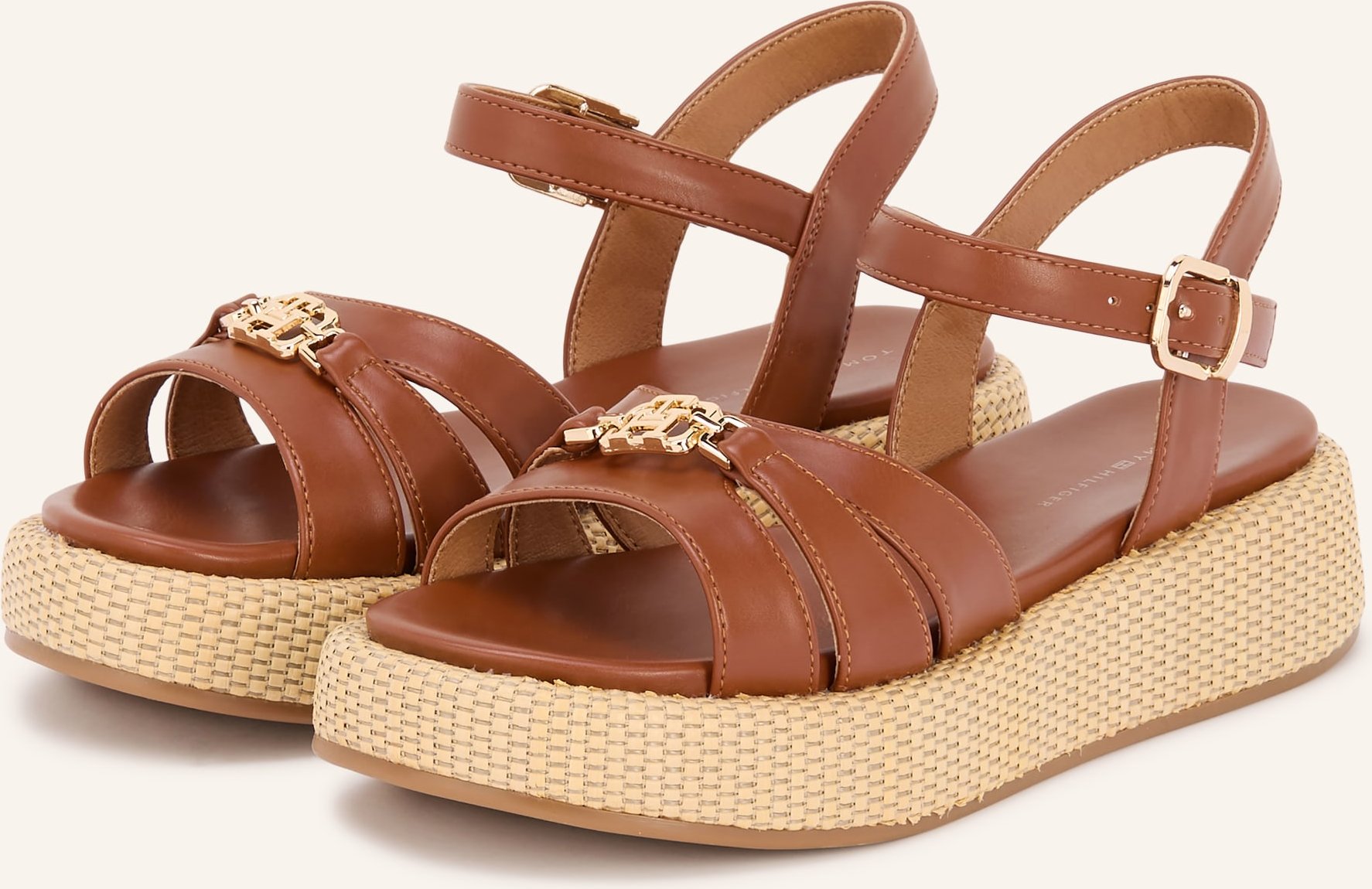 Tommy Hilfiger Plateau-Sandaletten braun