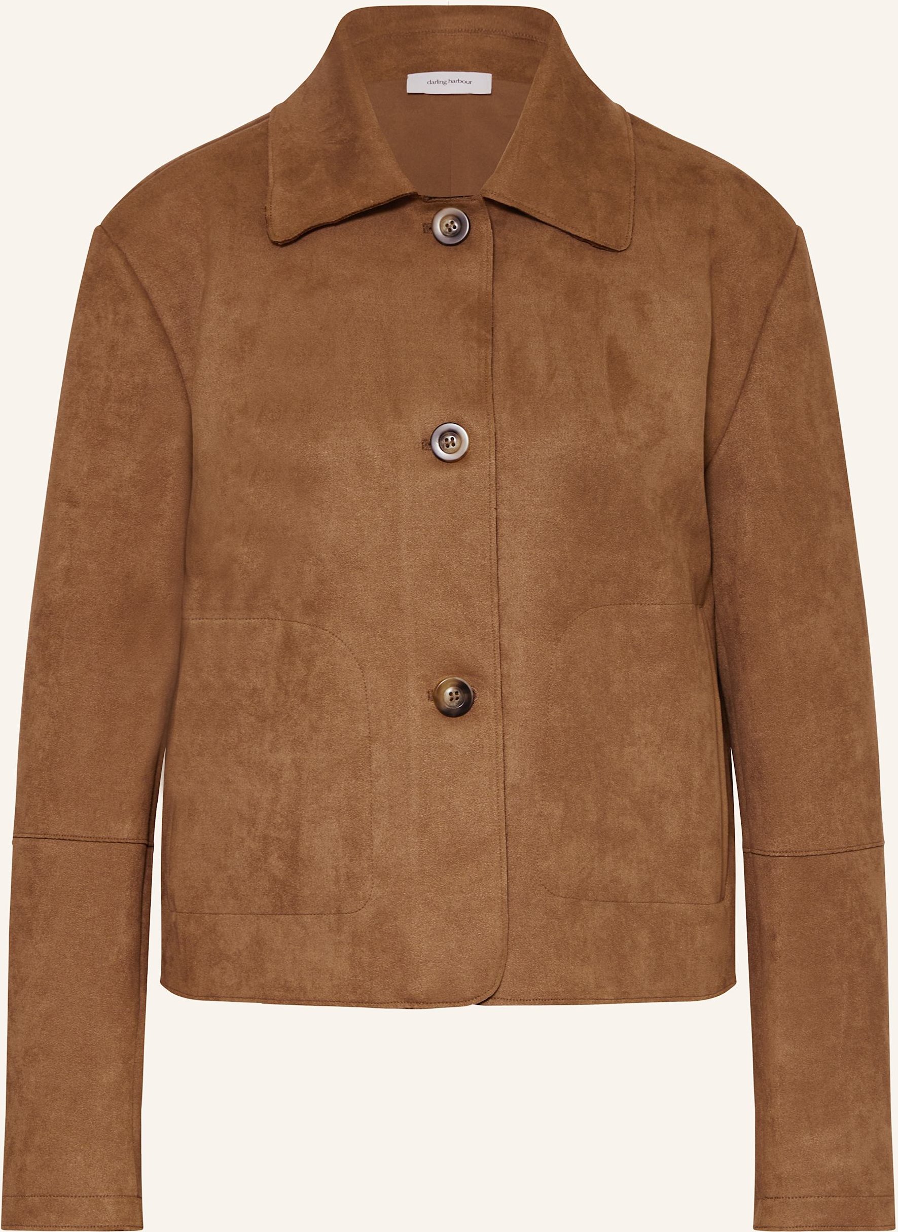 Darling Harbour Kastenjacke In Lederoptik braun