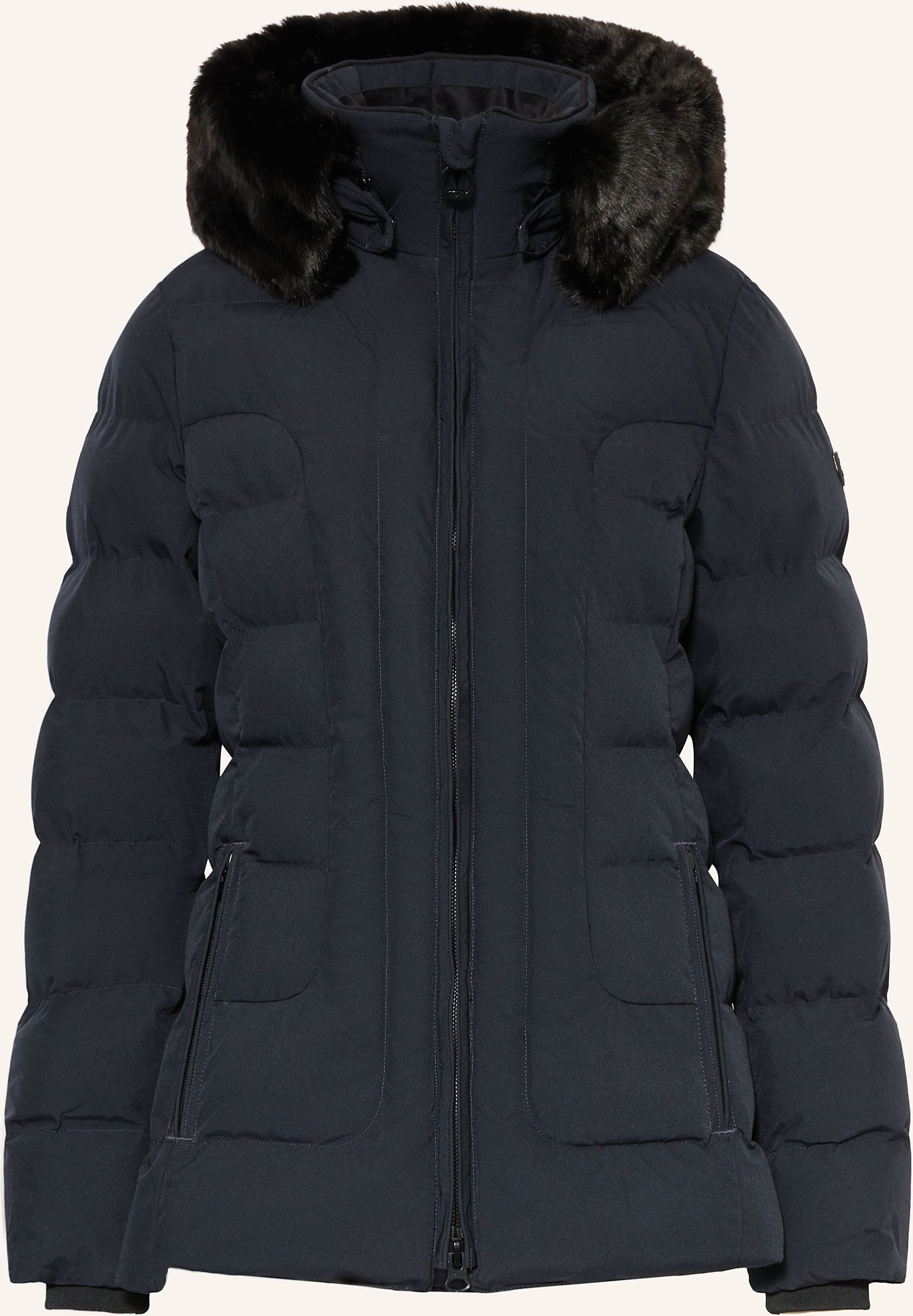 Wellensteyn Steppjacke Belvitesse Medium Mit Dupont™ Sorona®-Isolierung Und Abnehmbarem Kunstpelz blau