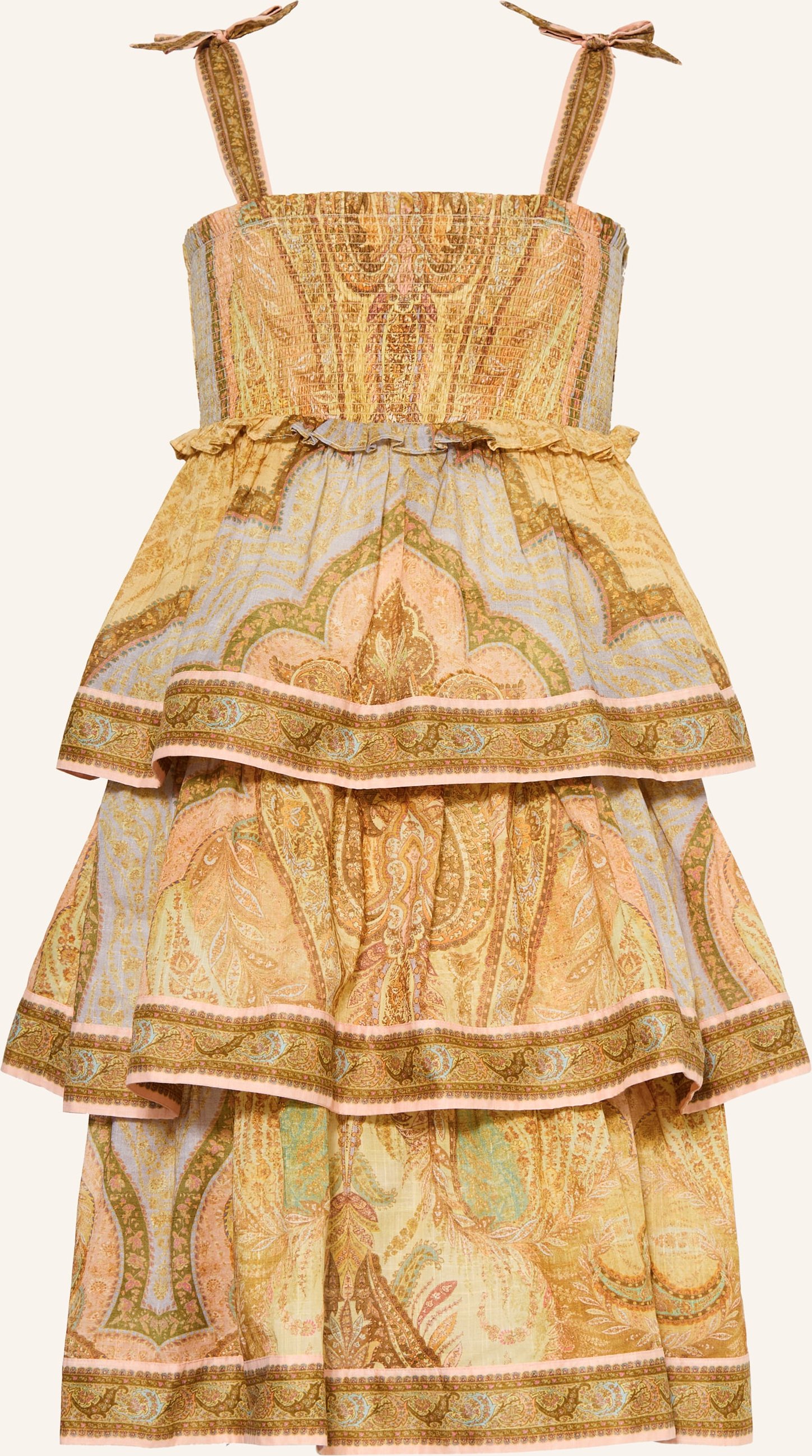 Zimmermann Kleid Awaken Mit Rüschen beige