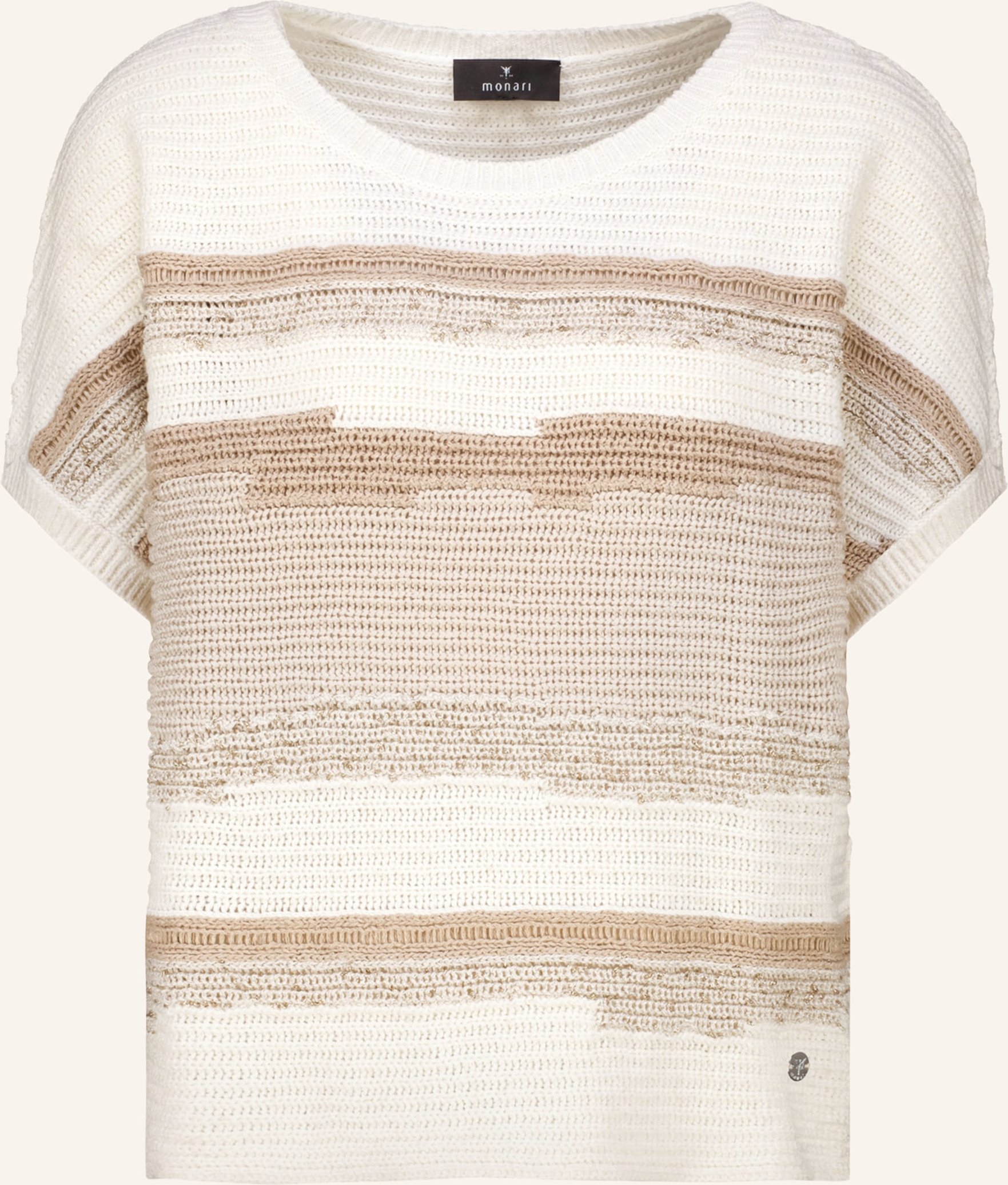 Monari Strickshirt Mit Glitzergarn beige