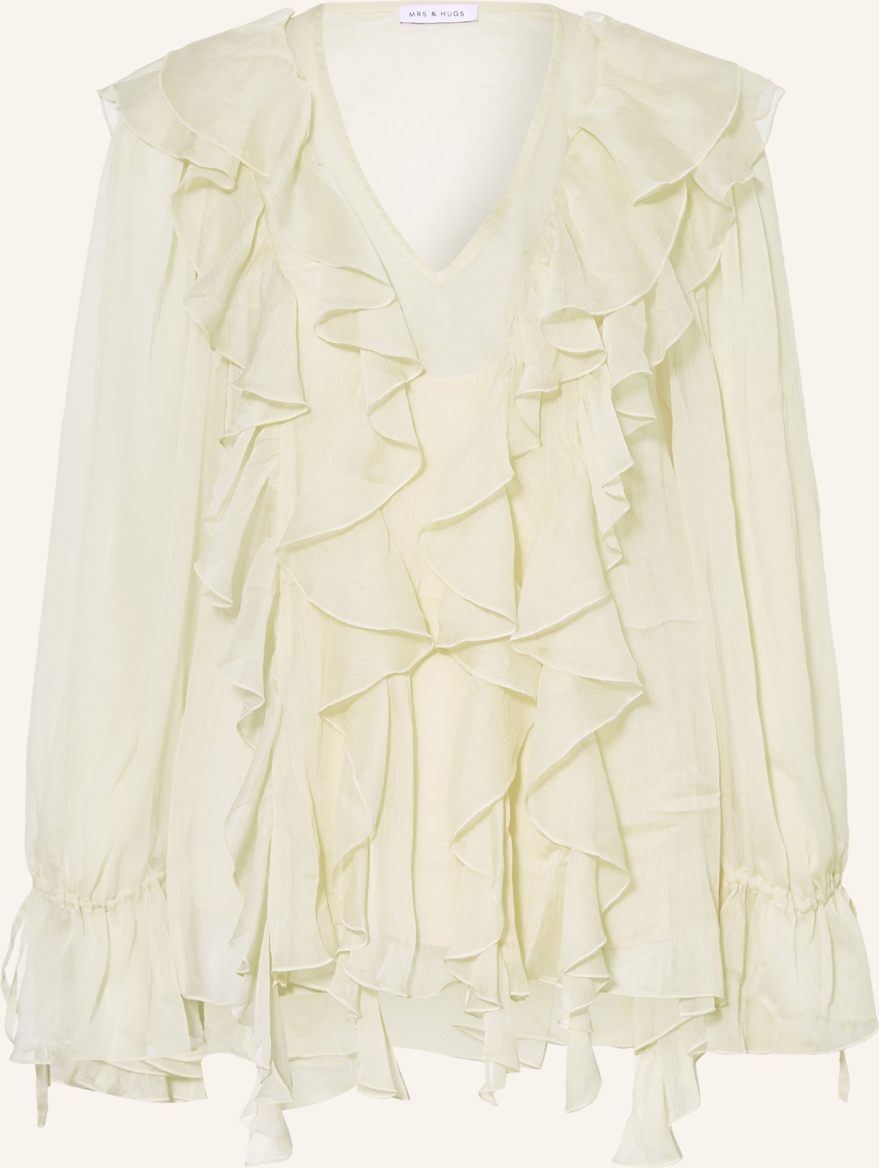 Mrs & Hugs Blusenshirt Mit Volants weiss