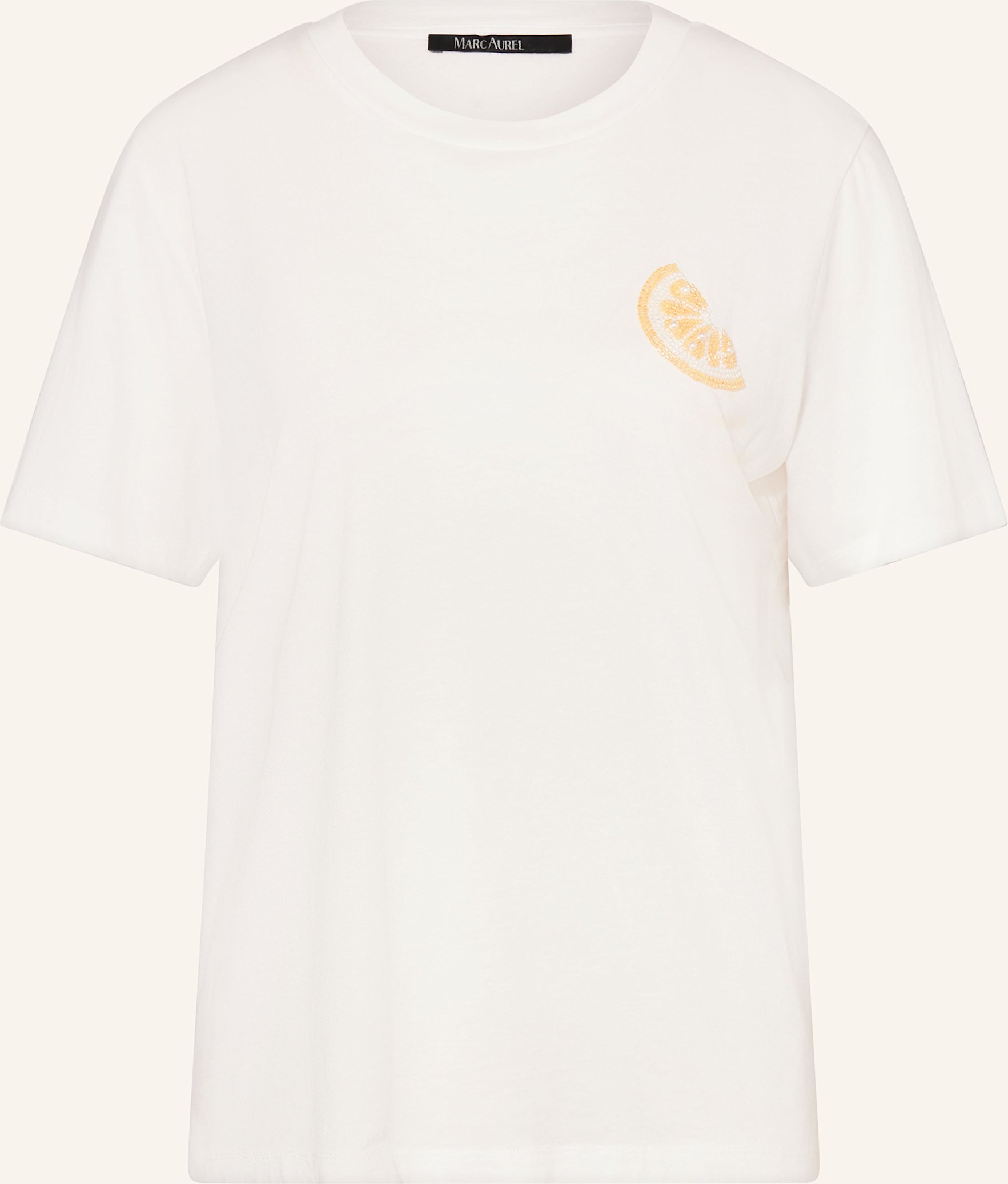 Marc Aurel T-Shirt Mit Schmuckperlen weiss