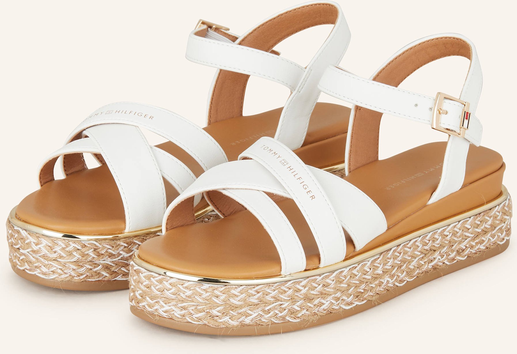 Thumbnail - Tommy Hilfiger Plateau-Sandalen weiss