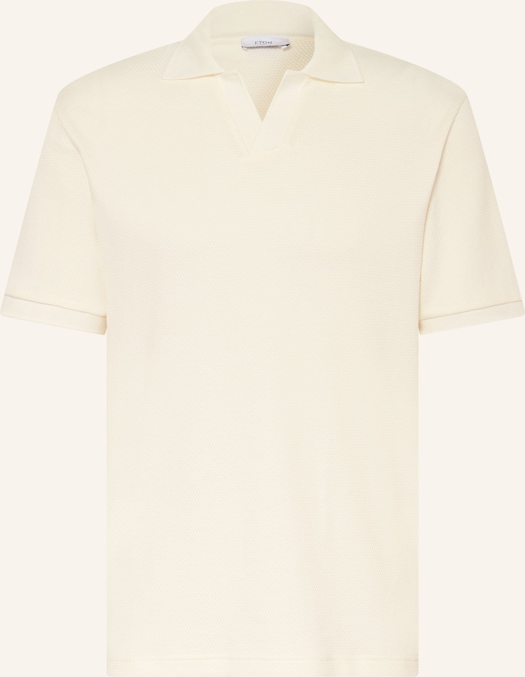 Eton Piqué-Poloshirt weiss