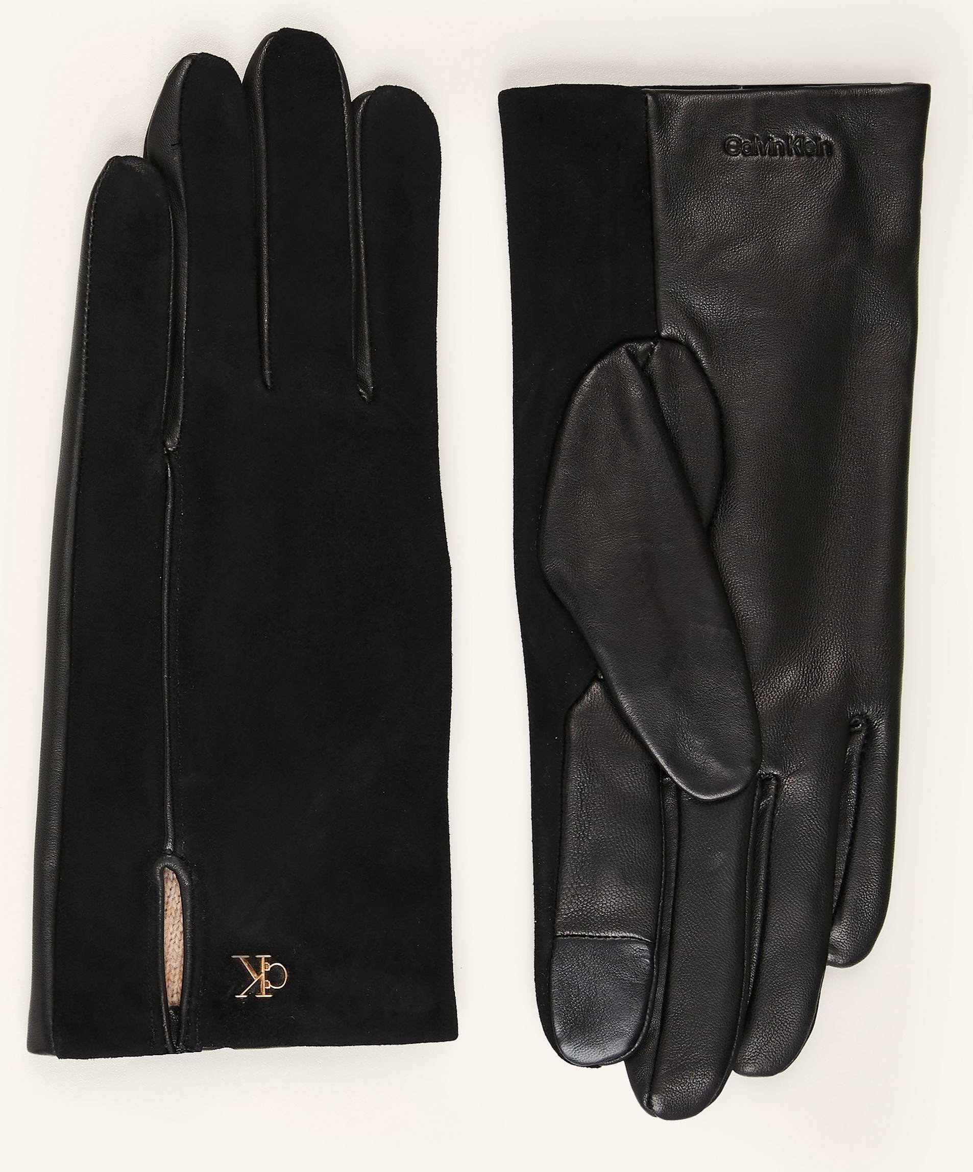 Calvin Klein Lederhandschuhe Mit Touchscreen-Funktion schwarz