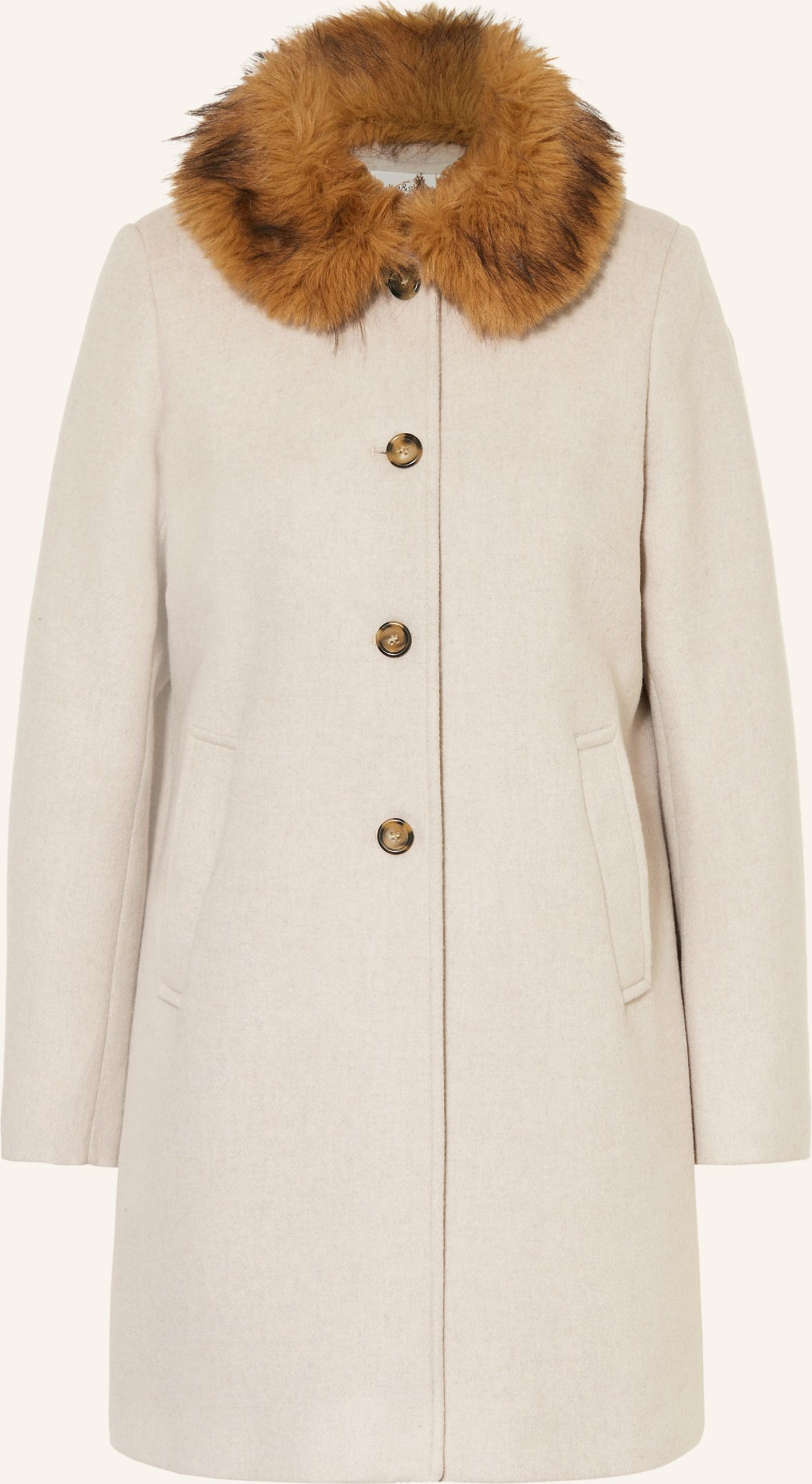 Ba&Sh Wollmantel Talling Mit Kunstfell weiss