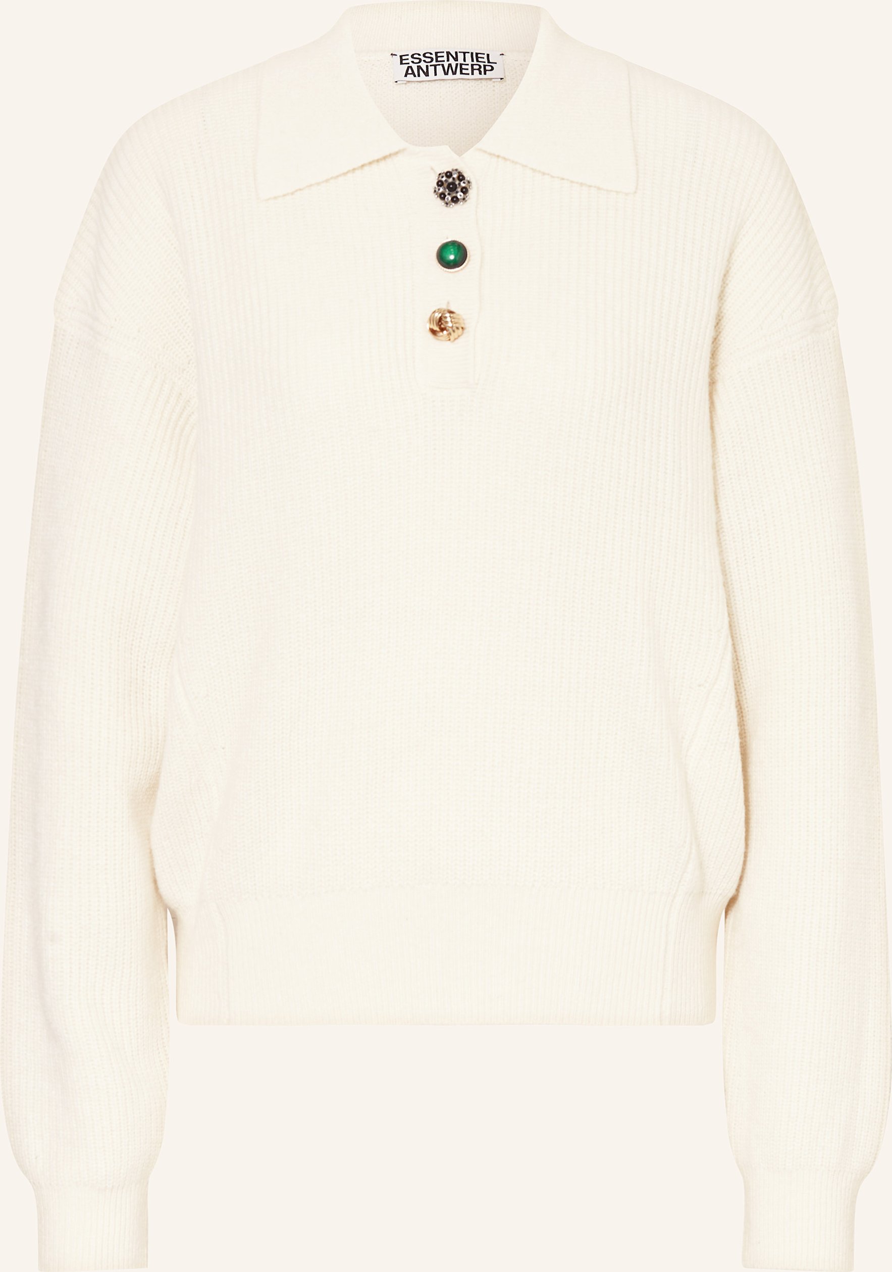 Essentiel Antwerp Strick-Poloshirt weiss