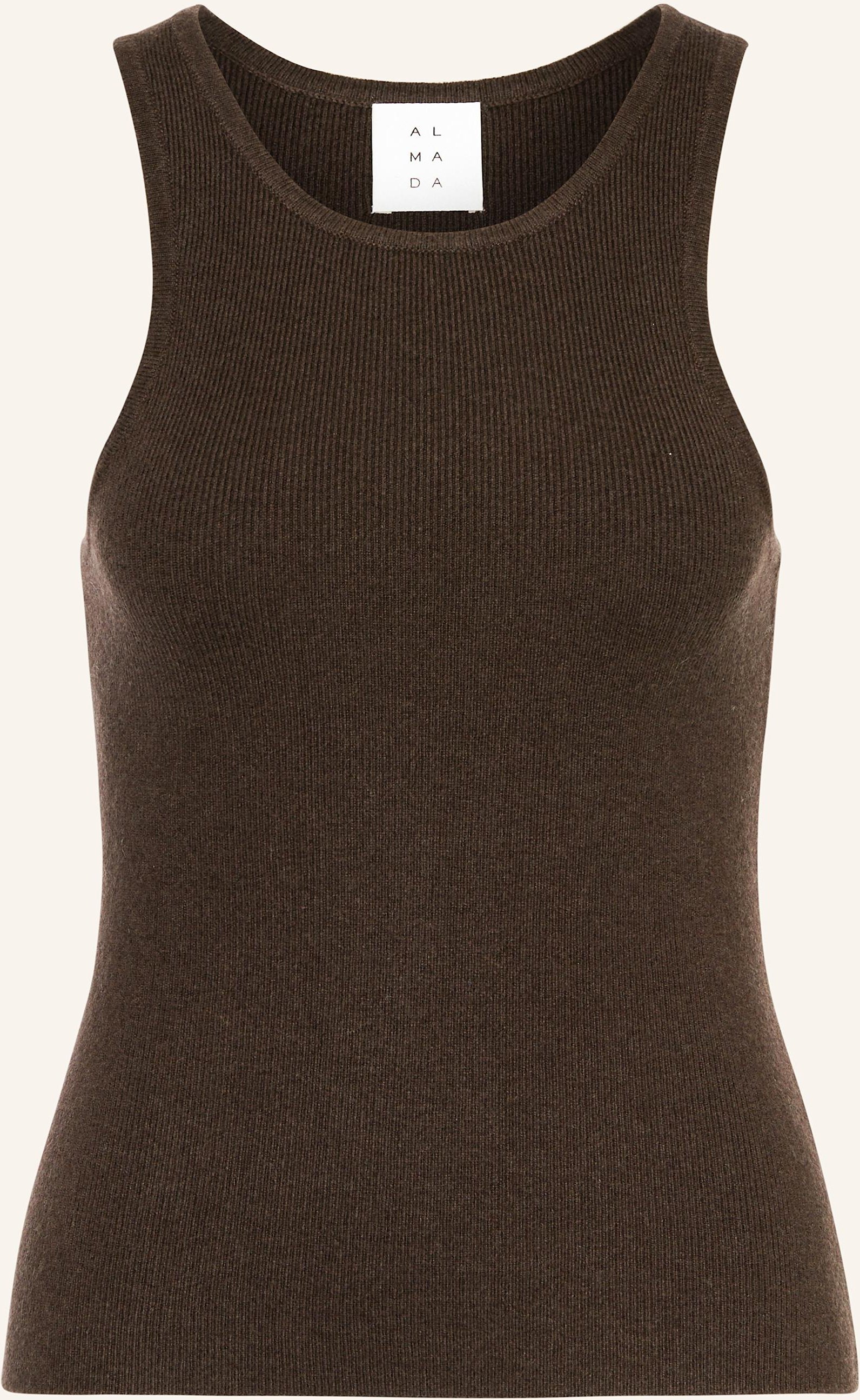 Almada Label Stricktop Luna Aus Merinowolle Mit Cashmere braun