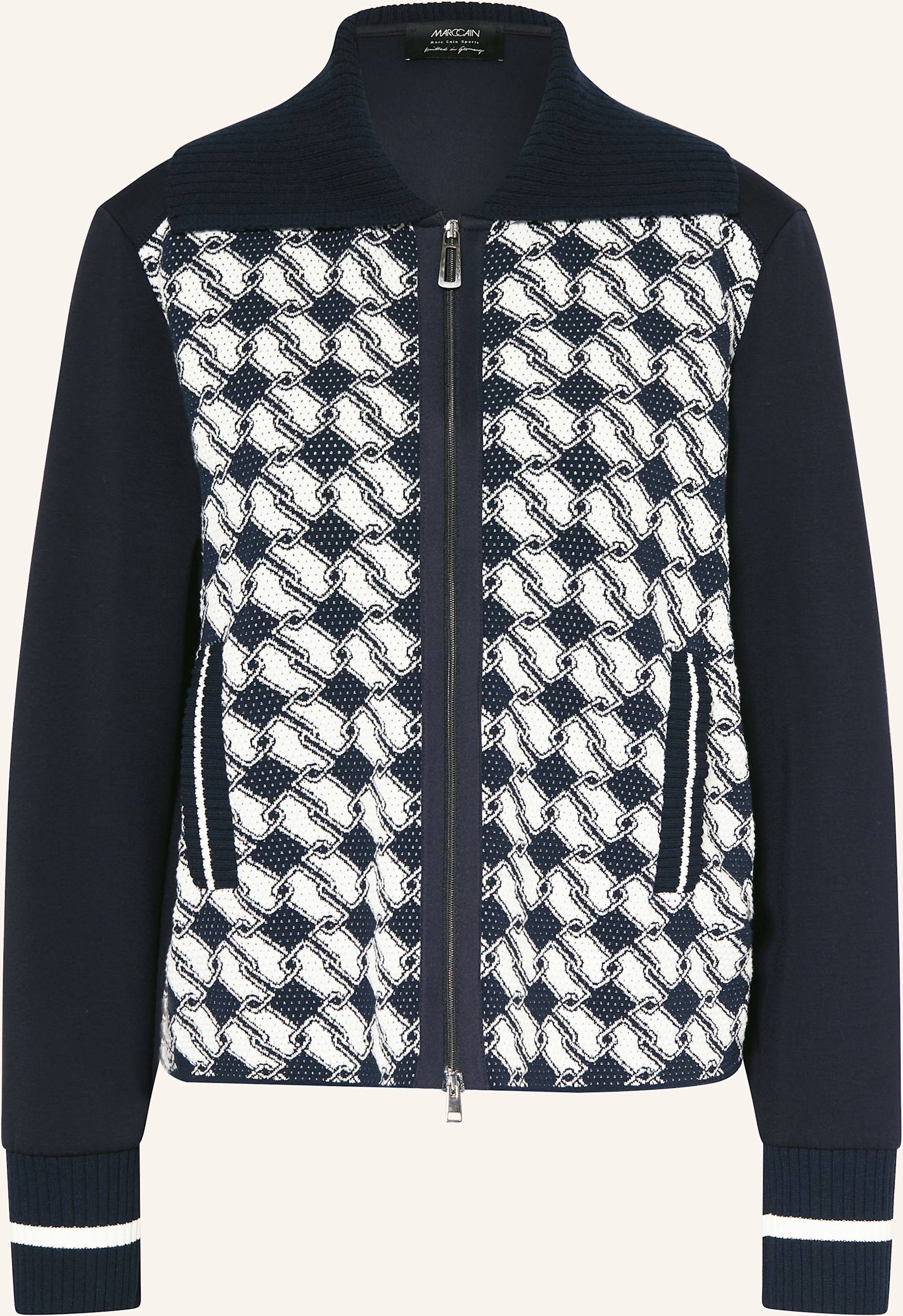 Marc Cain Jacke Im Materialmix blau
