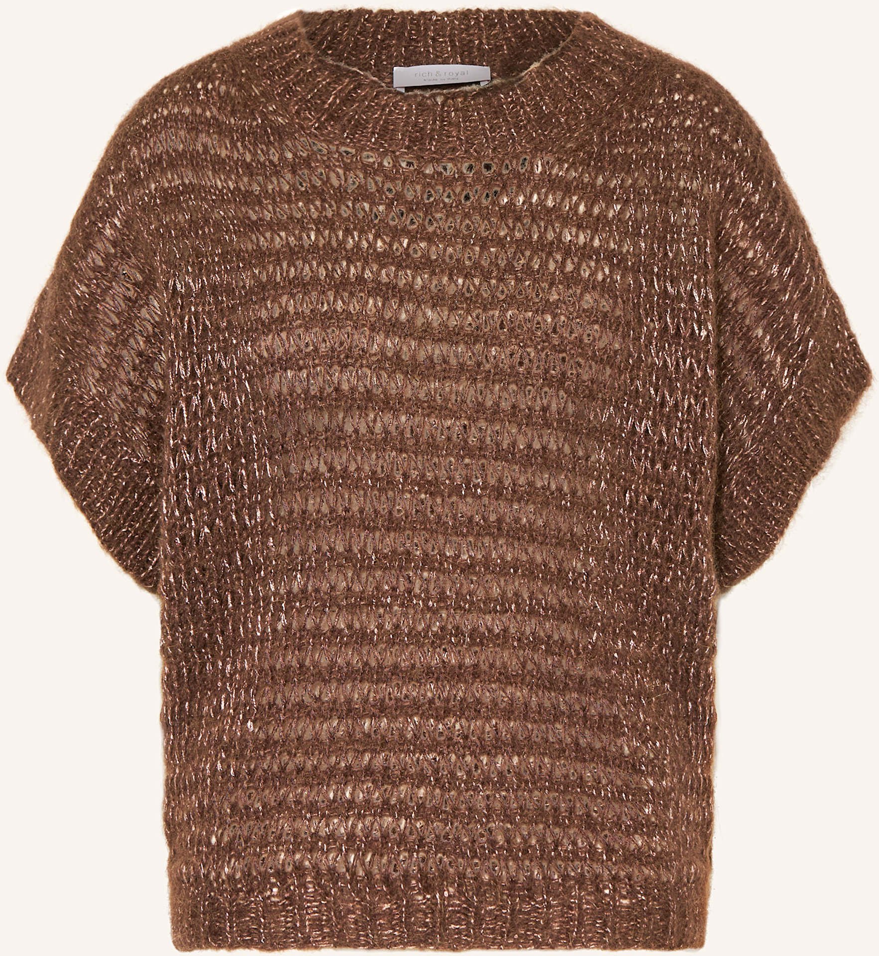 Rich & Royal Strickshirt Mit Glitzergarn braun