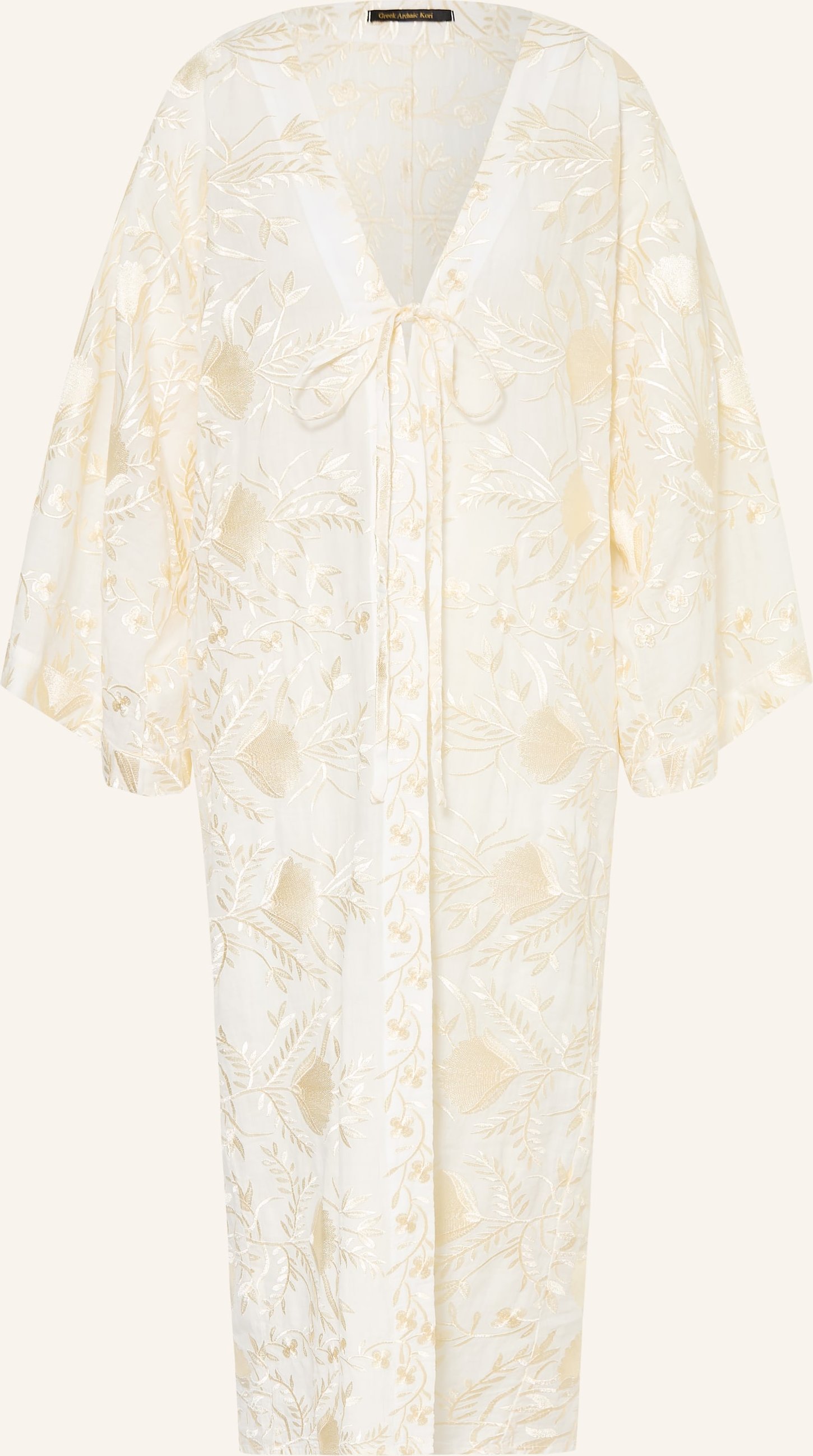 Greek Archaic Kori Kimono Blossom Mit 3/4-Arm weiss