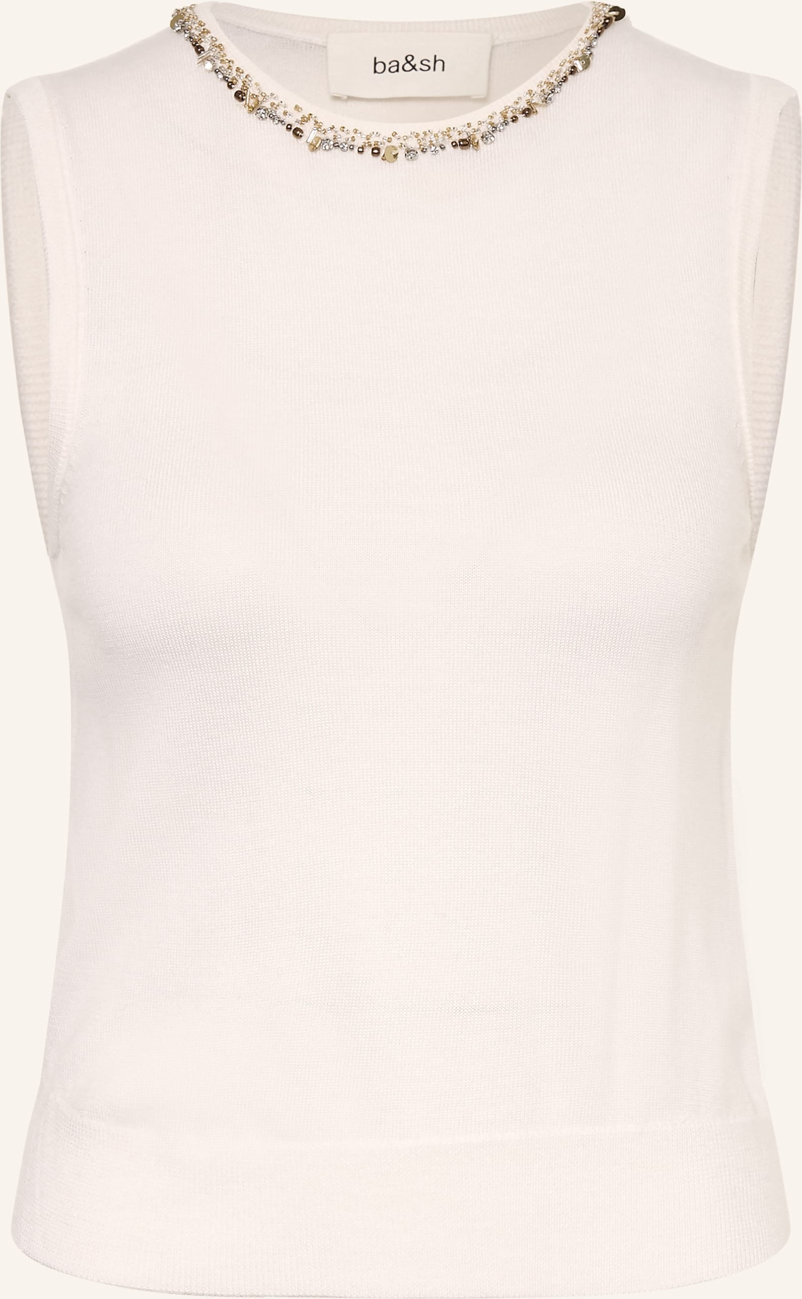 Ba&Sh Stricktop Bamma Mit Schmucksteinen Und Pailletten weiss