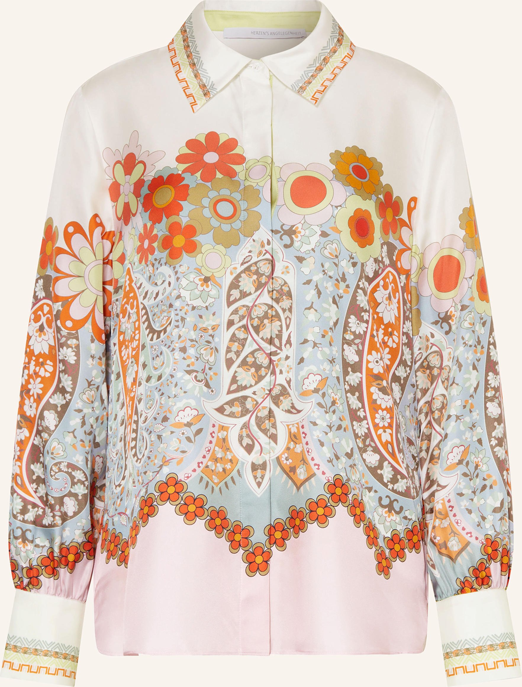 Herzen's Angelegenheit Hemdbluse Aus Seide weiss