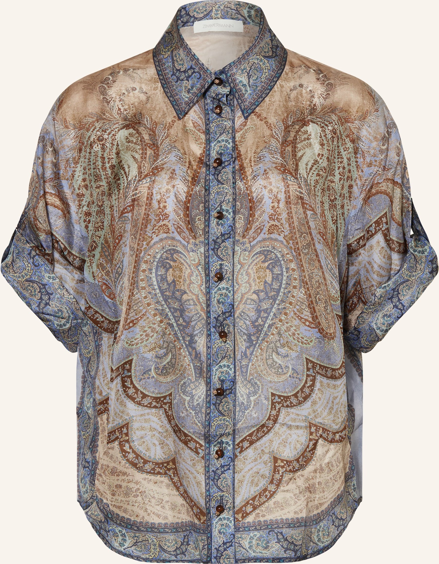 Zimmermann Hemdbluse Wanderlust Aus Seide blau