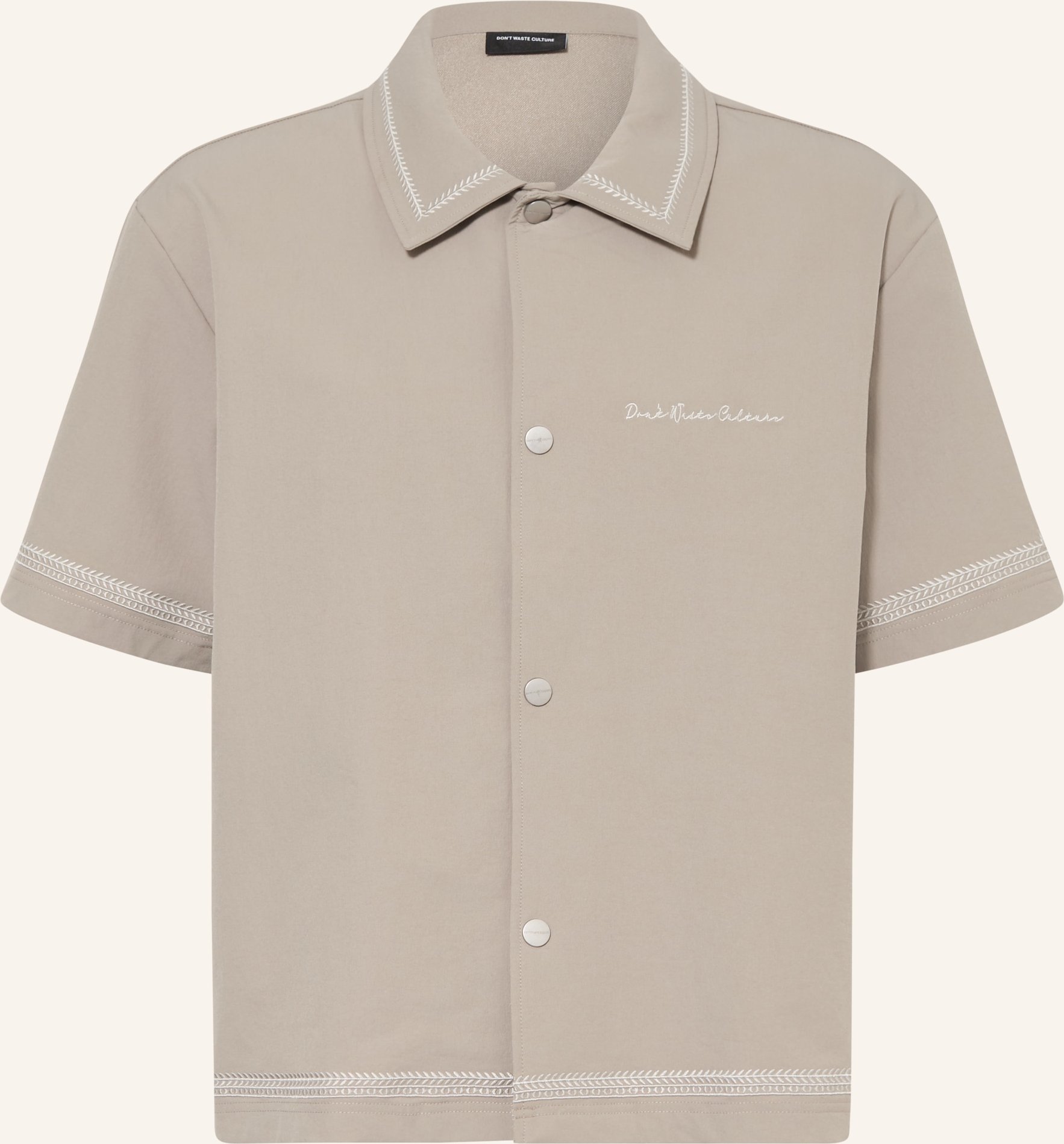 Don't Waste Culture Kurzarm-Hemd Benoka Comfort Fit beige