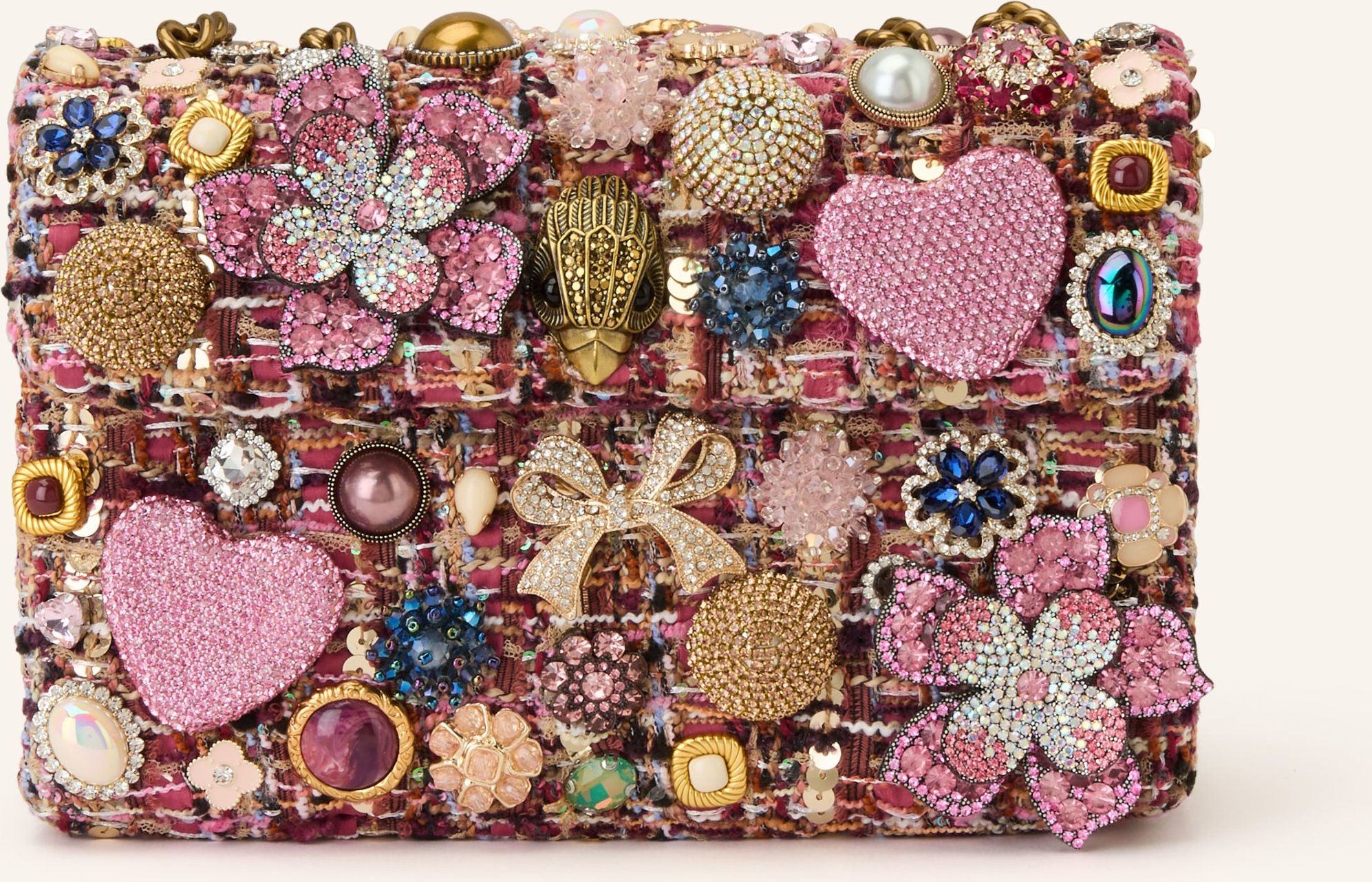 Kurt Geiger Schultertasche Kensington Tuttifrutti Mit Schmucksteinen pink