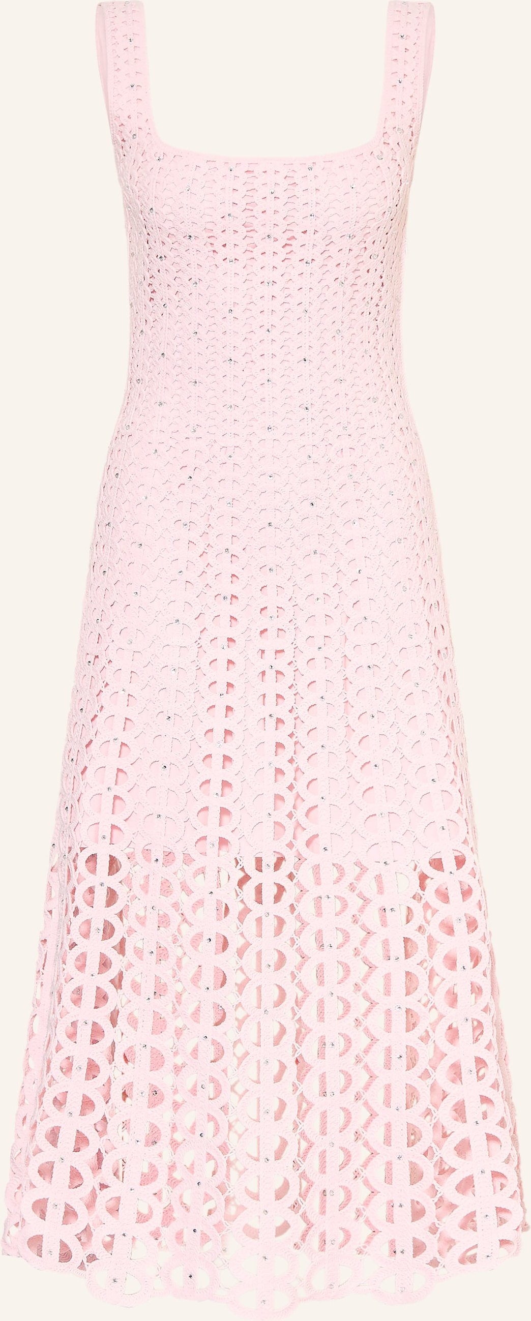 Maje Strickkleid Mit Schmucksteinen rosa