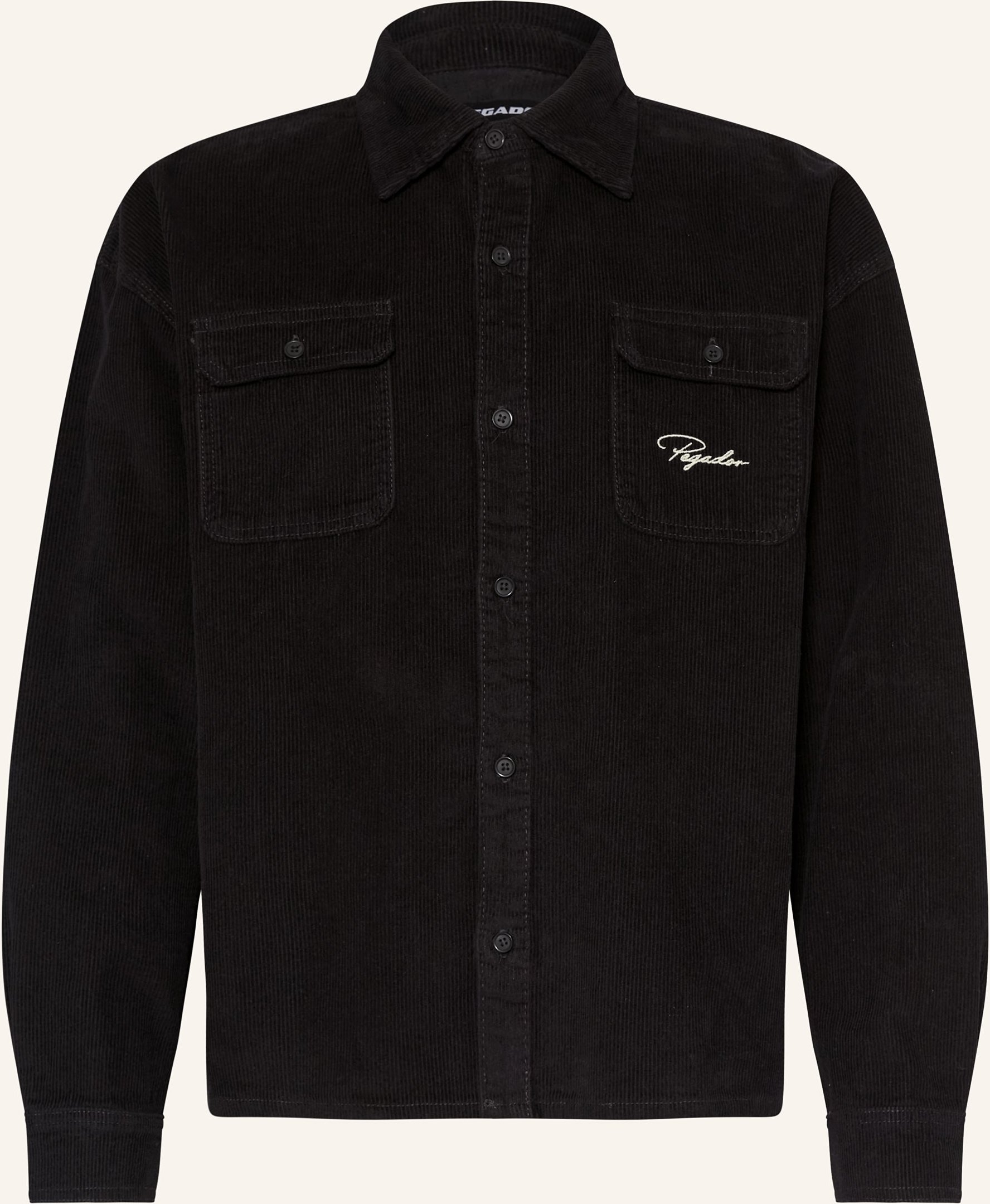 Pegador Oversized-Overshirt Bilaspur Comfort Fit Aus Cord schwarz