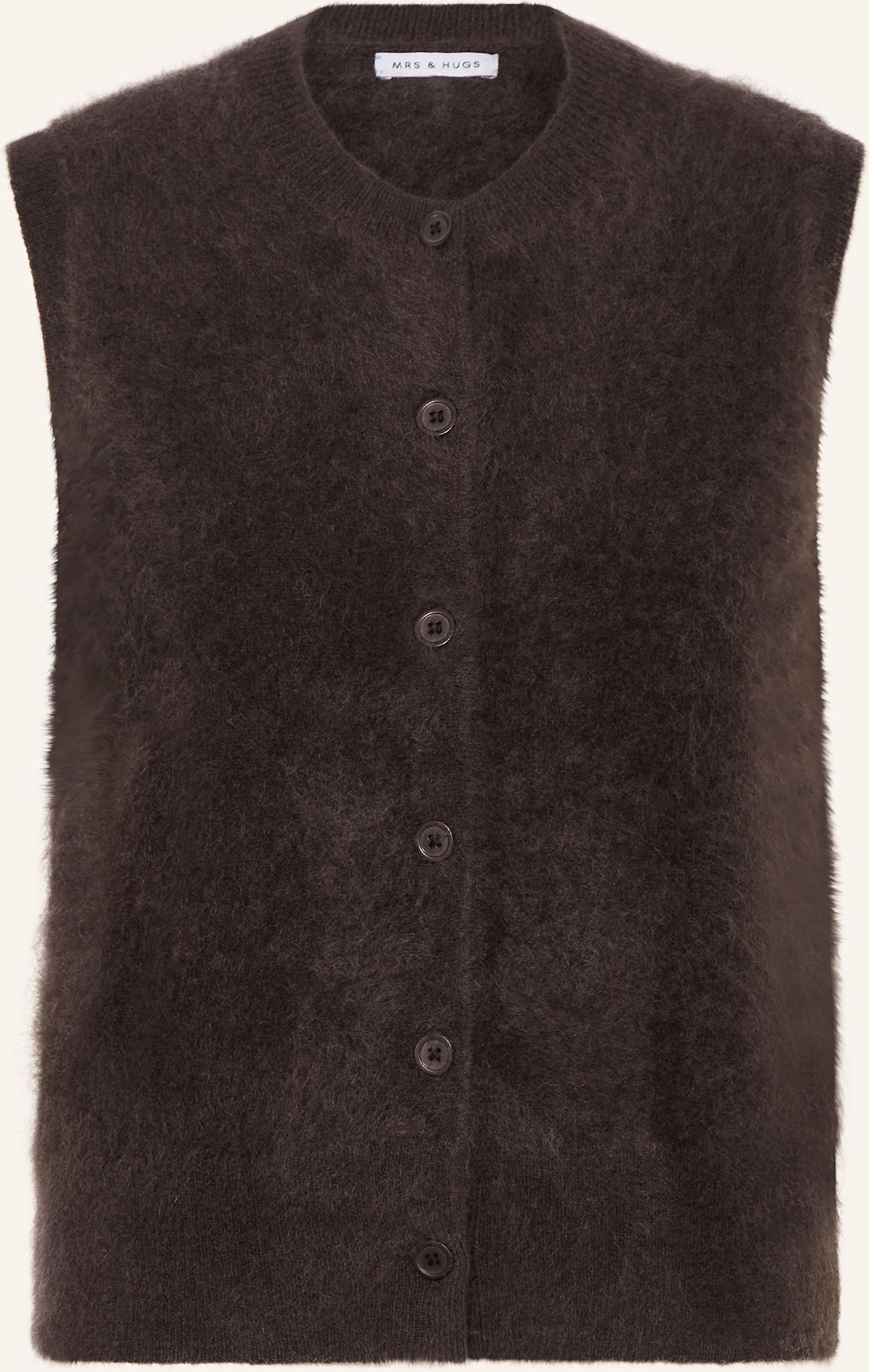 Mrs & Hugs Strickweste Aus Cashmere braun