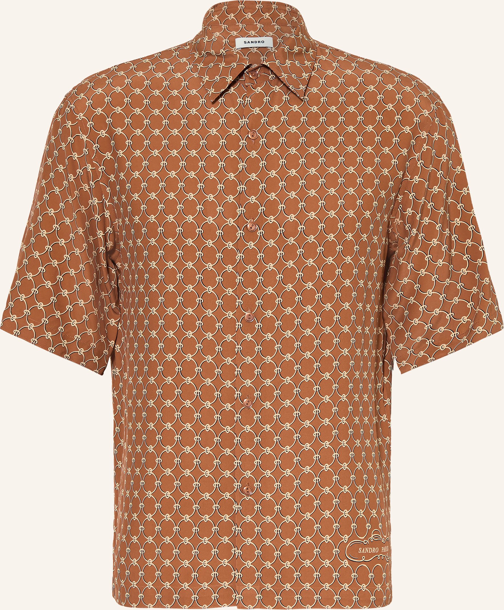 Sandro Kurzarm-Hemd Regular Fit braun