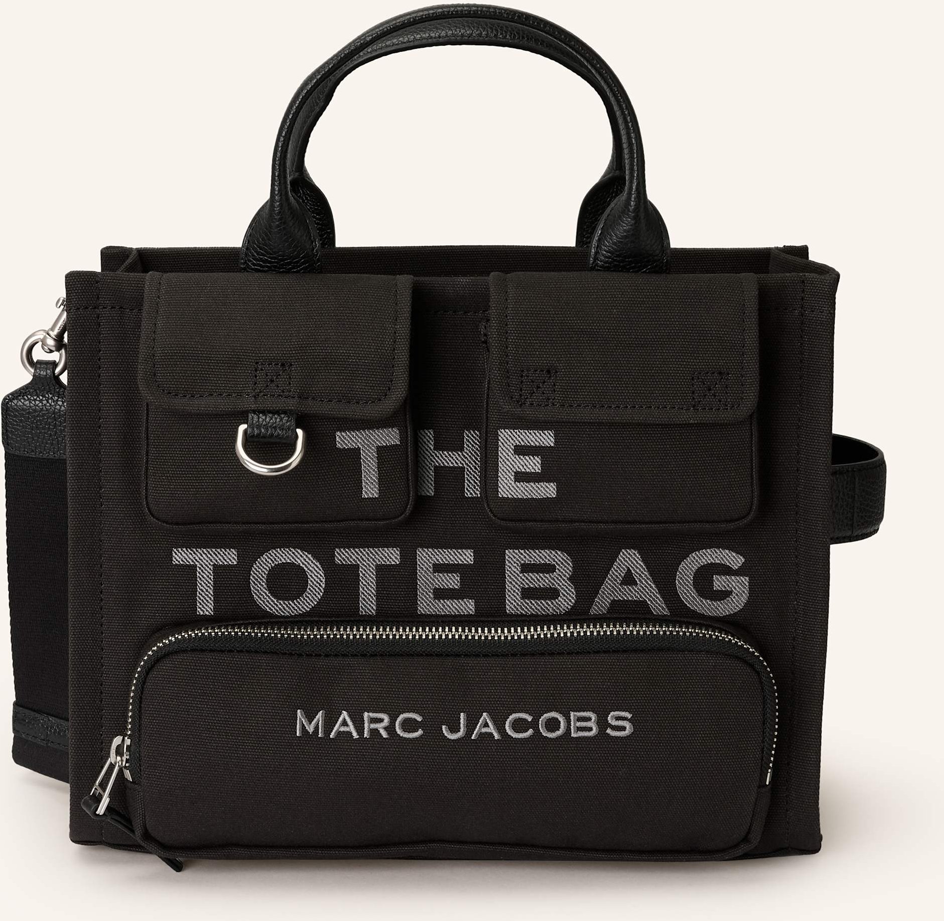 Thumbnail - Marc Jacobs Umhängetasche The Cargo Canvas Medium Tote Bag schwarz