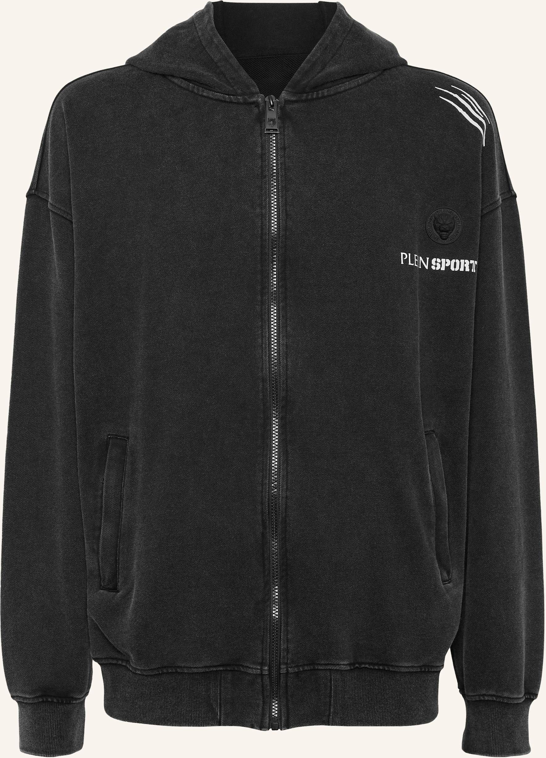 Plein Sport Kapuzen-Sweatjacket schwarz