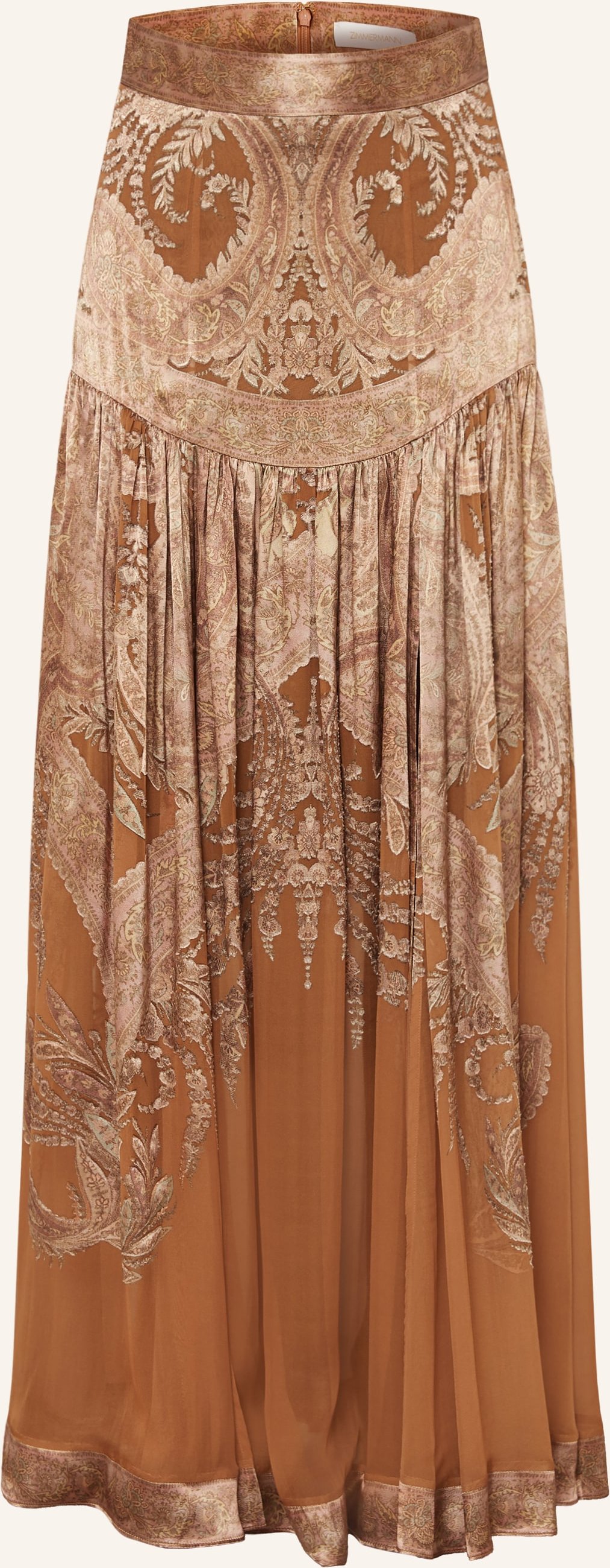 Zimmermann Seidenrock Memento Mit Rüschen braun