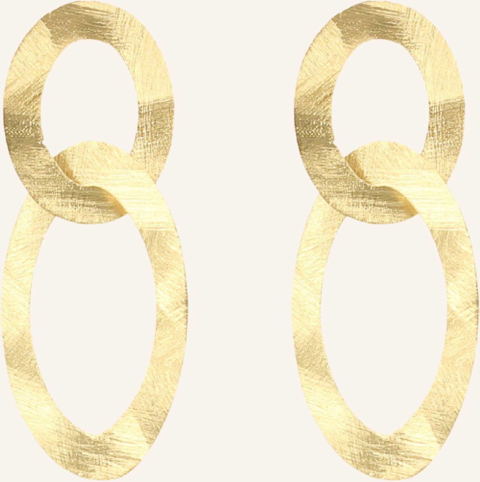 Lott.Gioielli Ohrhänger Classic Earrings Double Oval Satin By Glambou gold