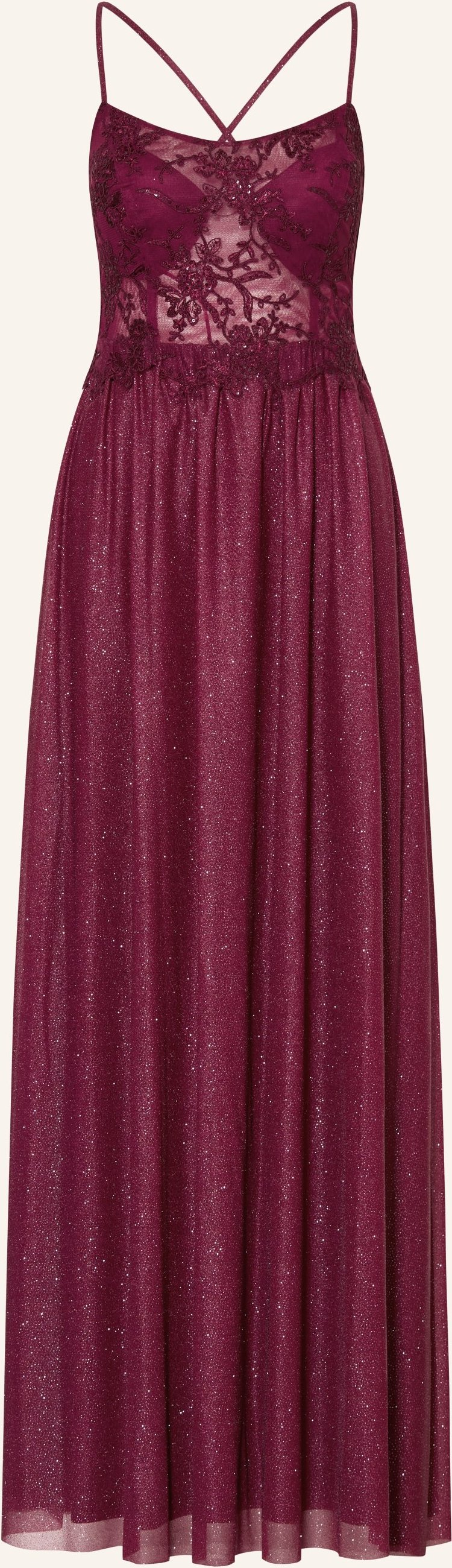Suddenly Princess Abendkleid Mit Spitze Und Glitzergarn rot
