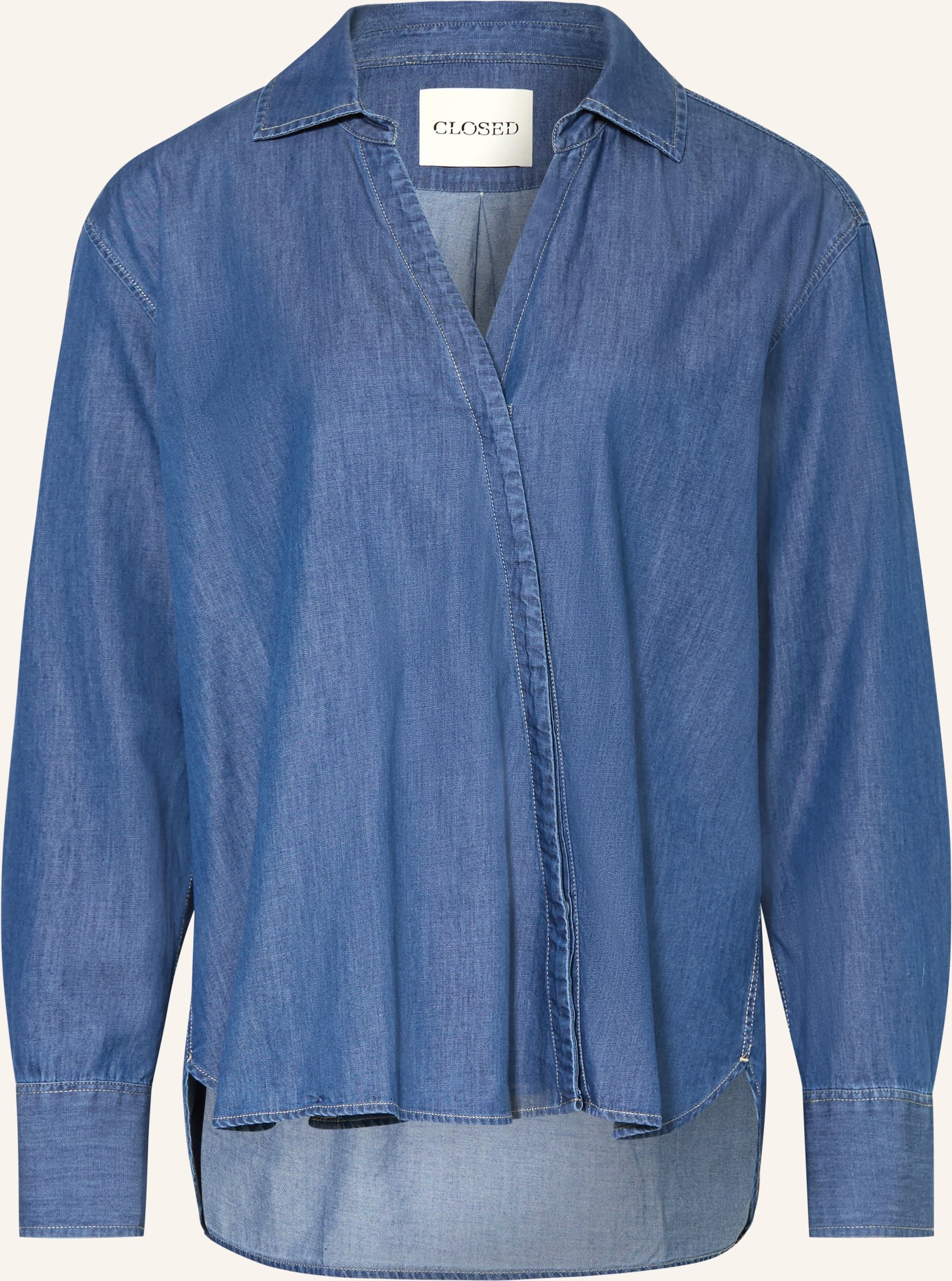 Closed Bluse In Jeansoptik blau