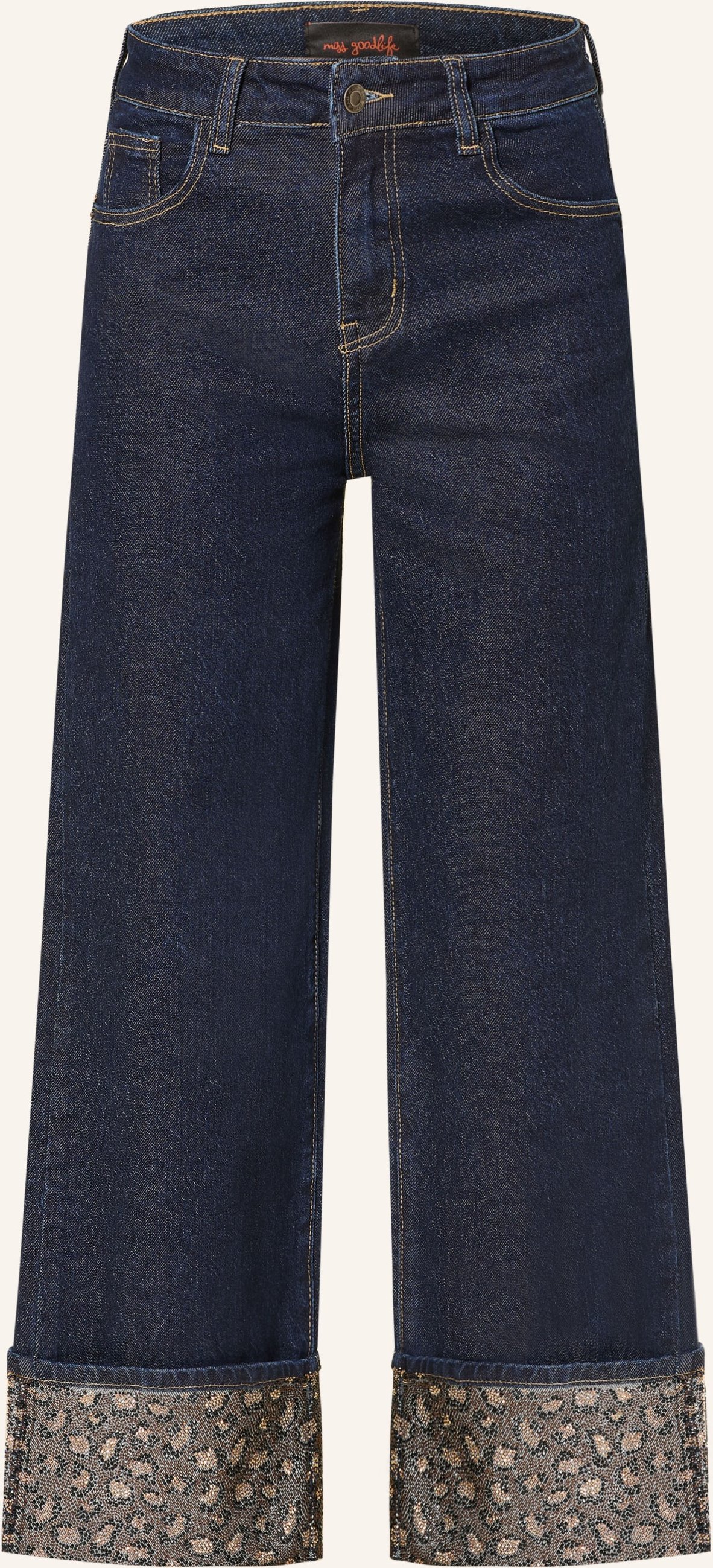 Miss Goodlife Jeans-Culotte Mit Schmucksteinen blau