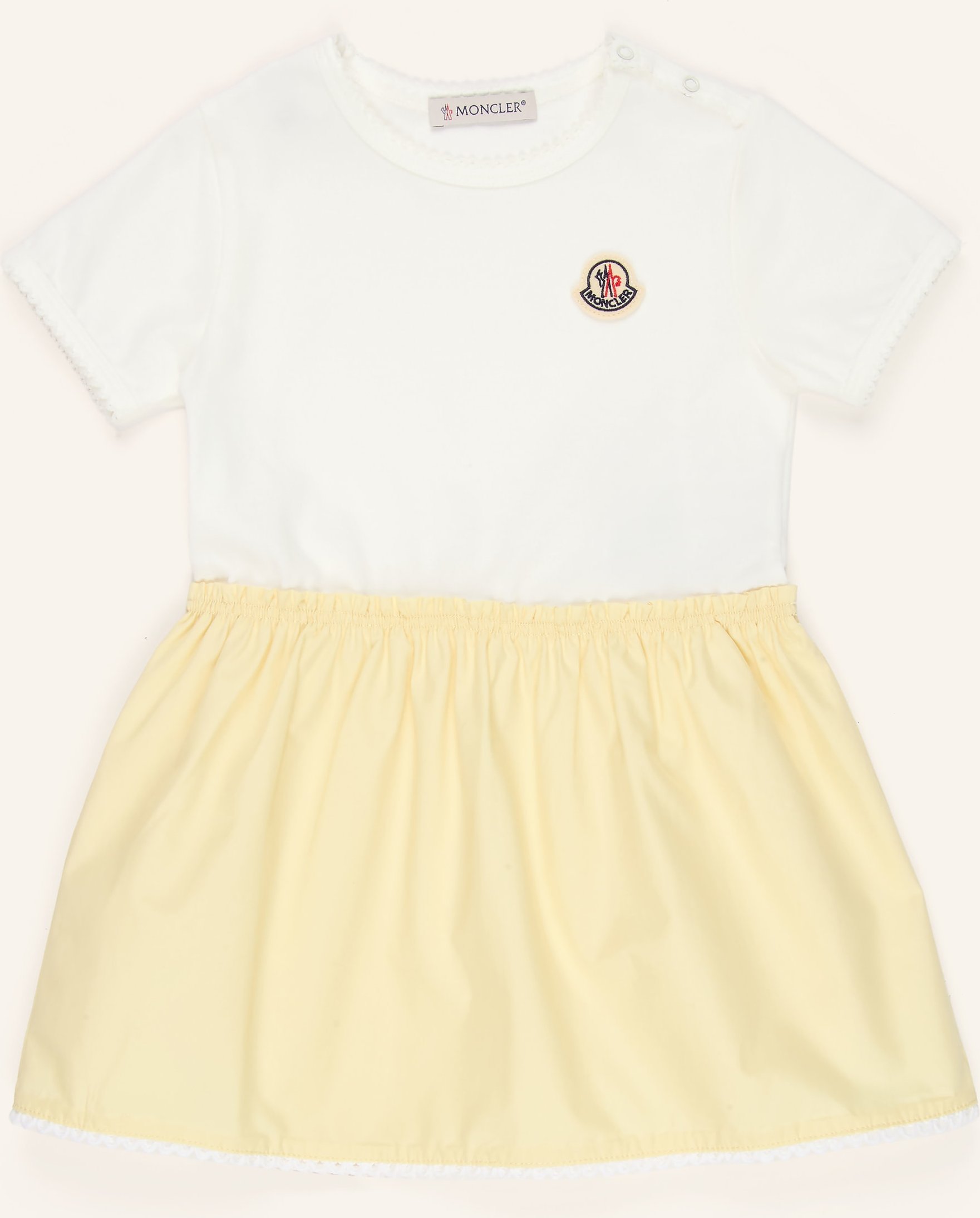 Moncler Enfant Kleid Im Materialmix weiss