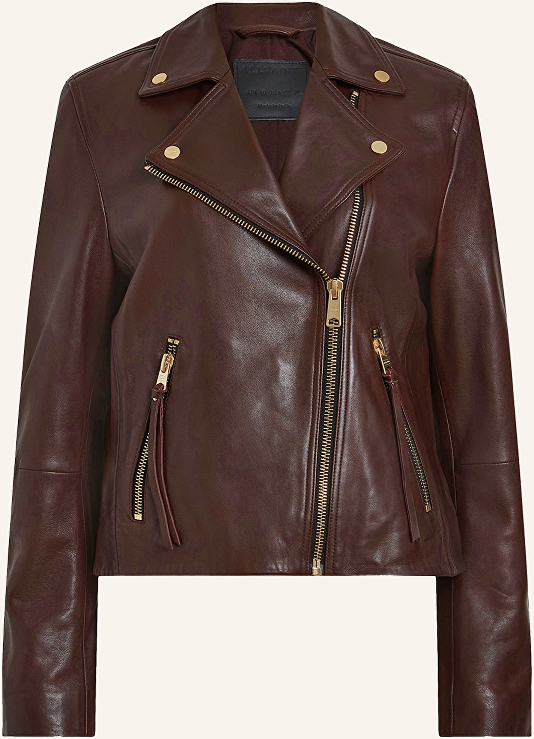 Allsaints Lederjacke Dalby rot