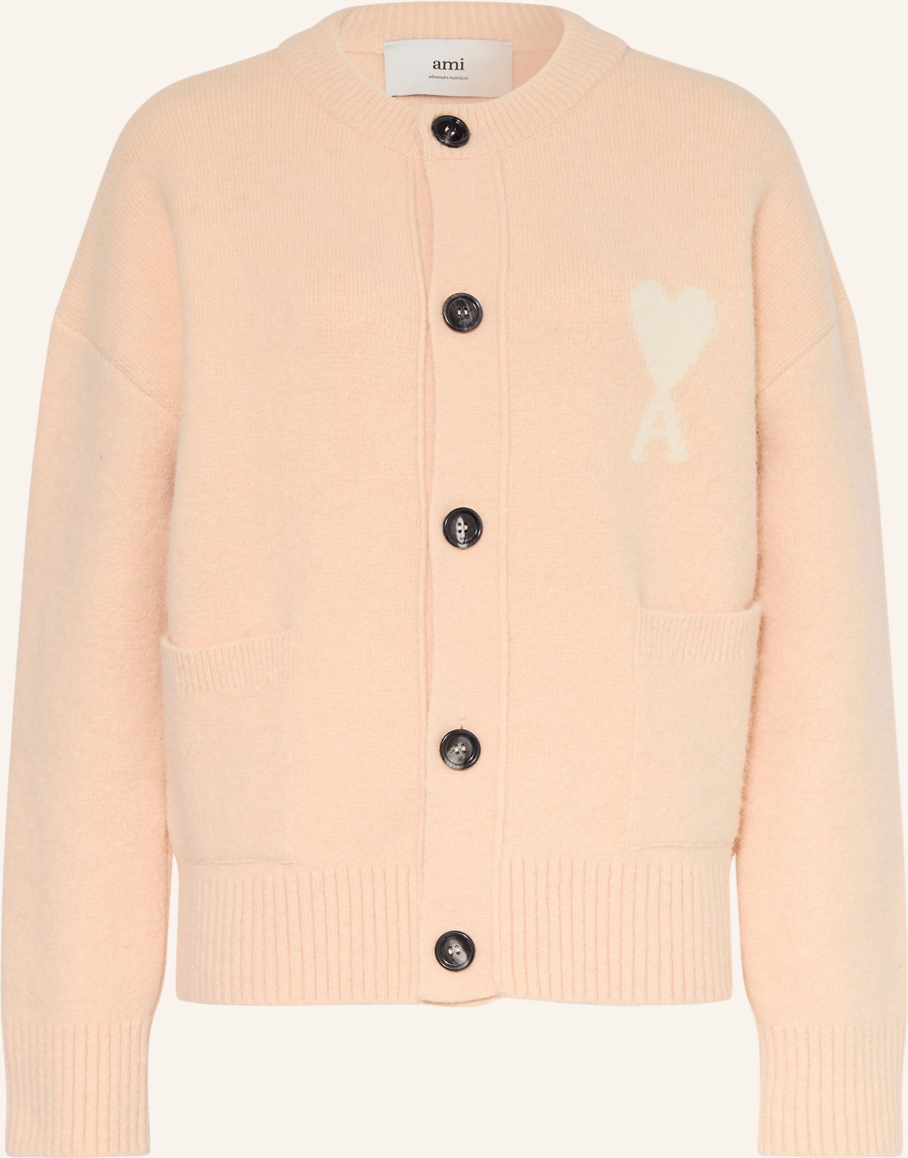 Ami Paris Strickjacke Mit Alpaka rosa