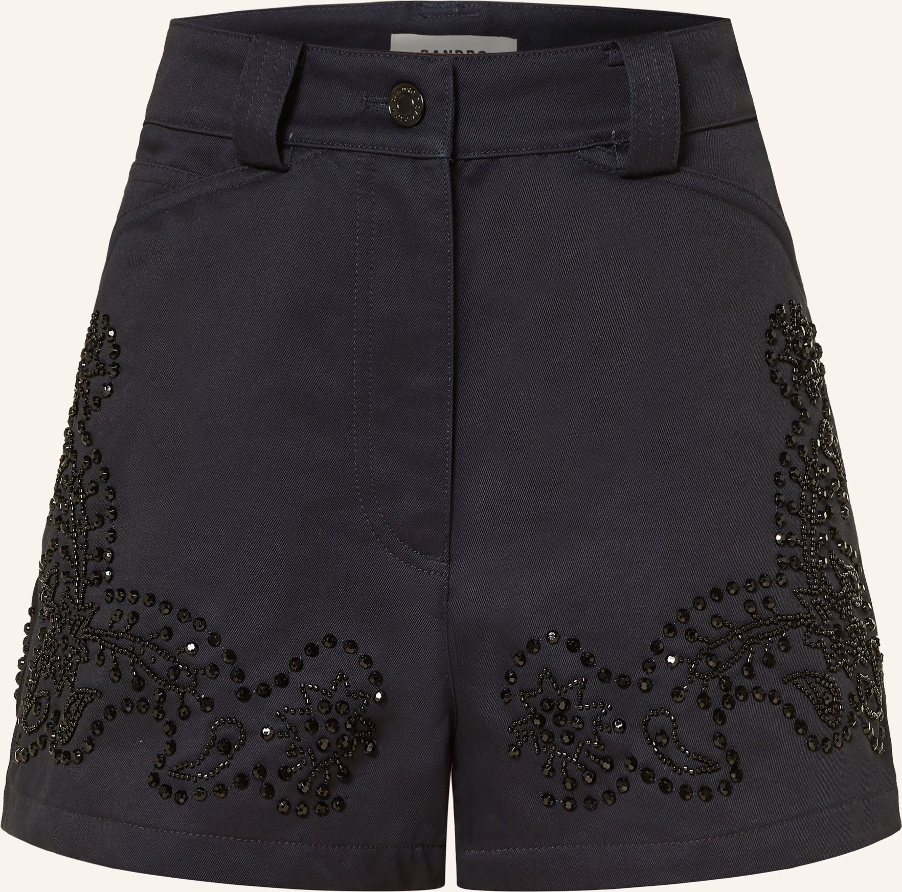 Sandro Shorts Mit Schmucksteinen blau