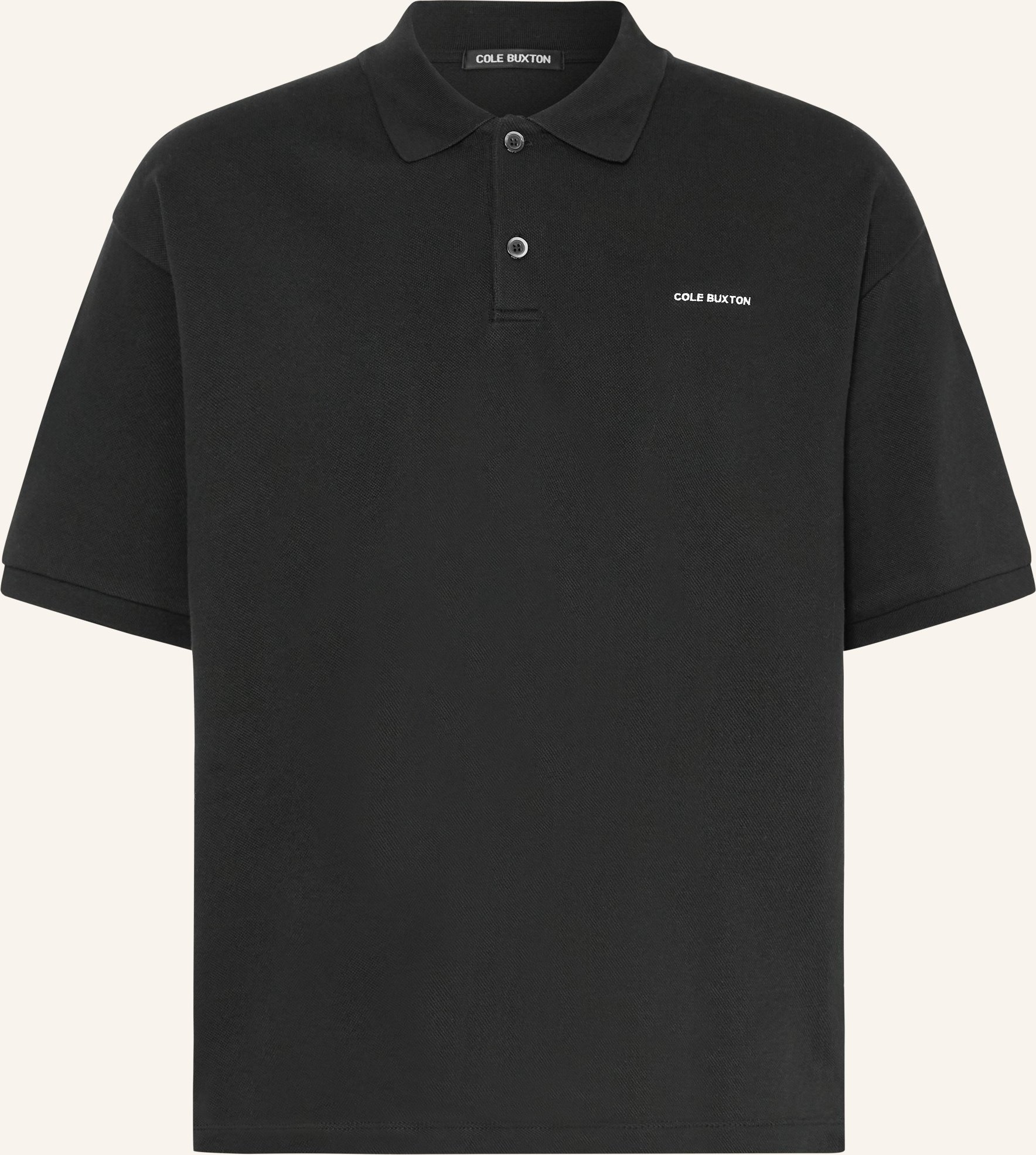 Cole Buxton Piqué-Poloshirt schwarz