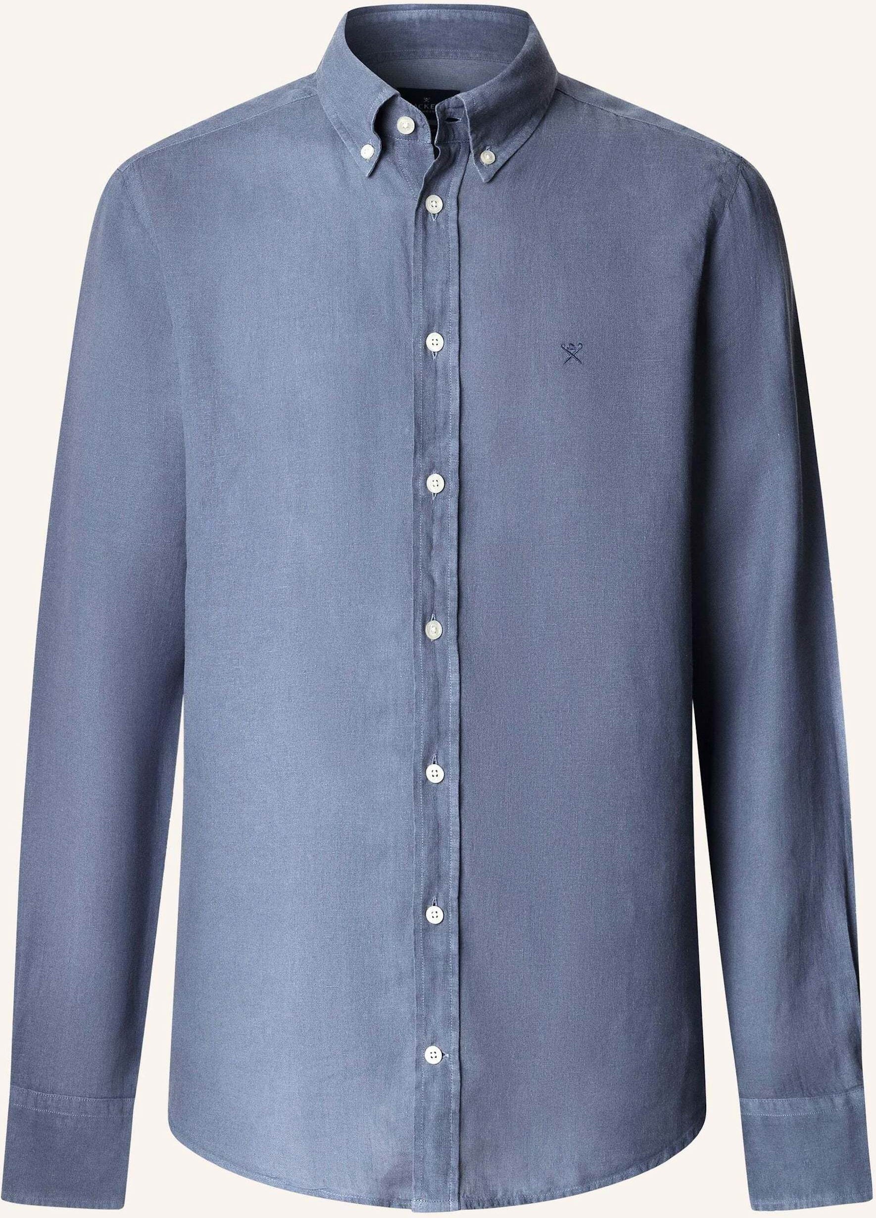 Hackett London Freizeithemd Ess Gmd Linen Brpt blau