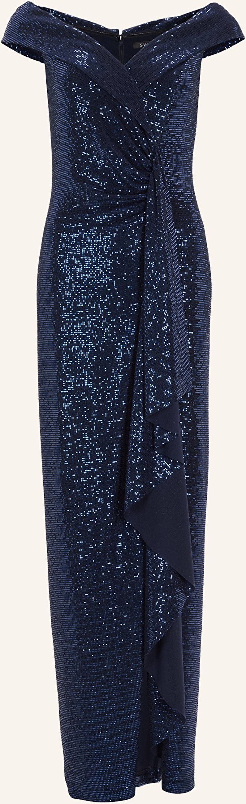 Swing Abendkleid Mit Pailletten blau