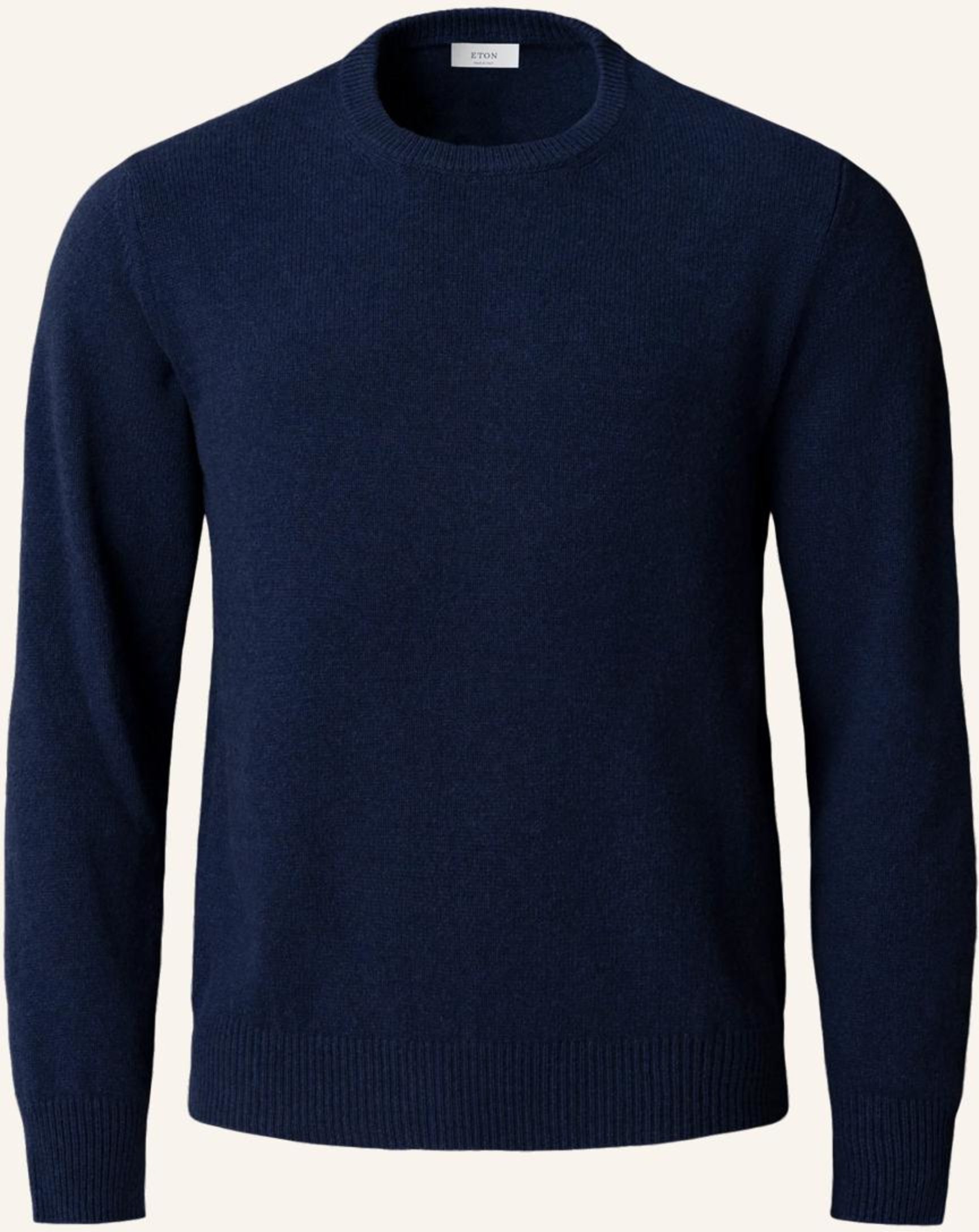 Eton Rundhalsausschnitt Kaschmirstrick blau